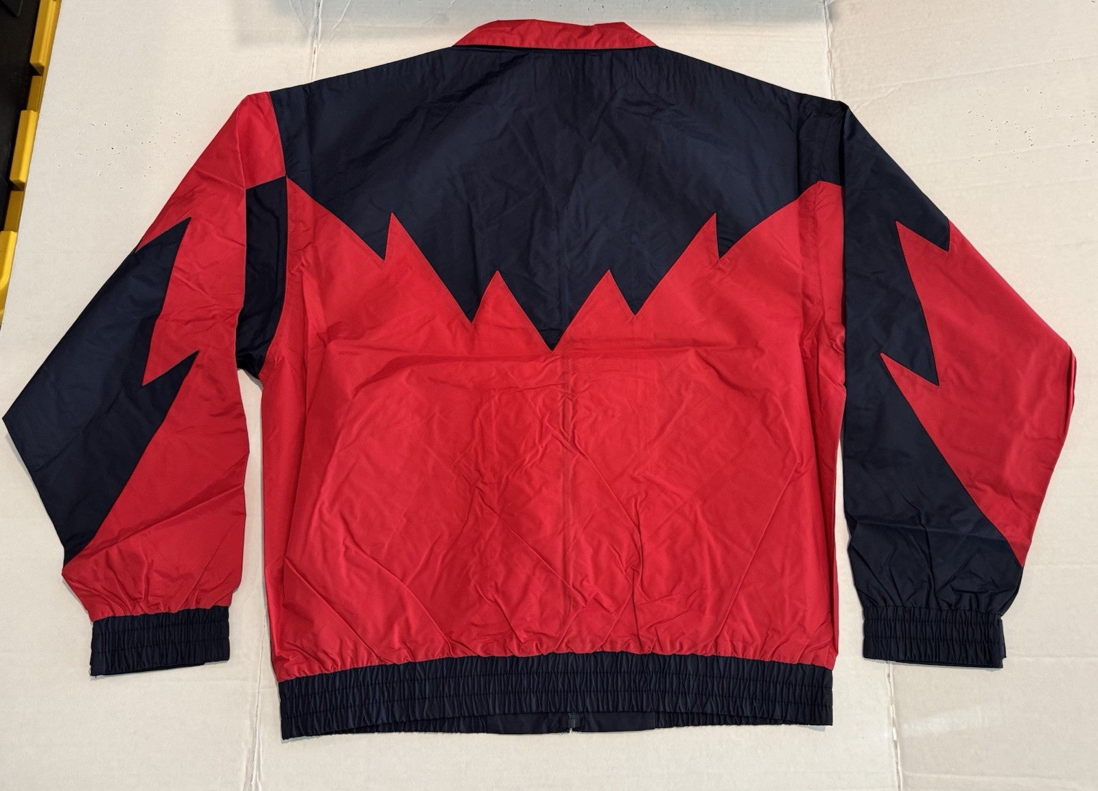 VTG Speed Zone Race Gear Red Black White Shark tooth Windbreaker Jacket 3X