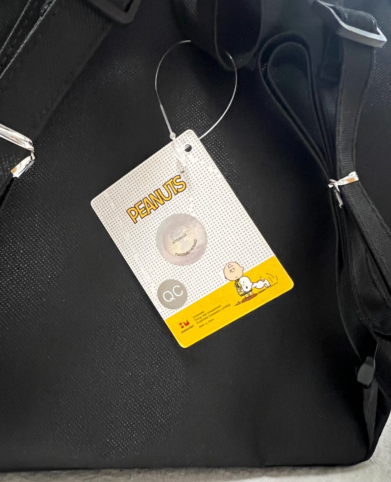 Peanuts Snoopy Woodstock Mini Backpack Black Gold Zipper Bag NWT Japan