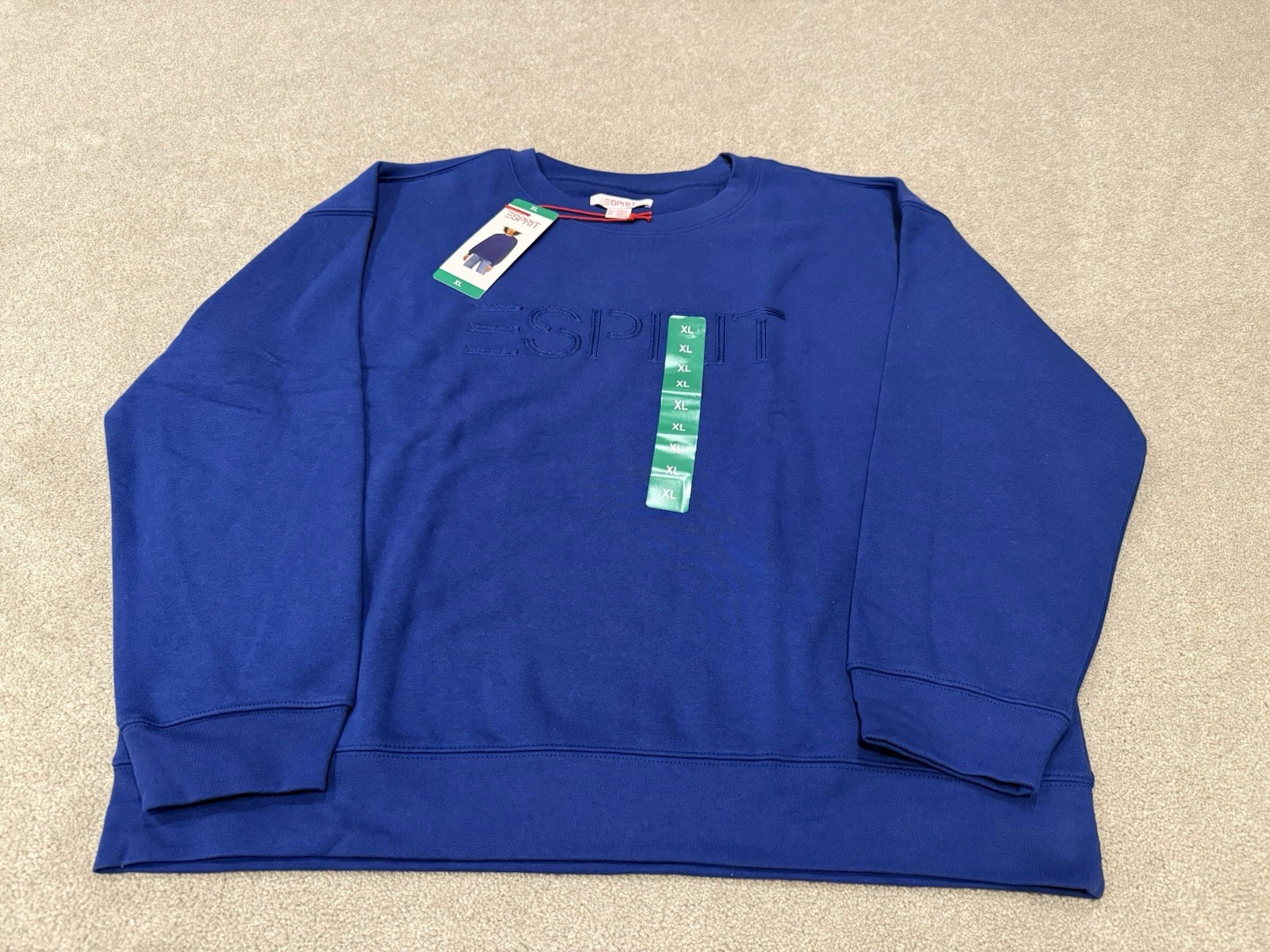 ESPRIT Sweatshirt White Green Blue Retro Logo Size XL X-Large Women’s – 3 Pack
