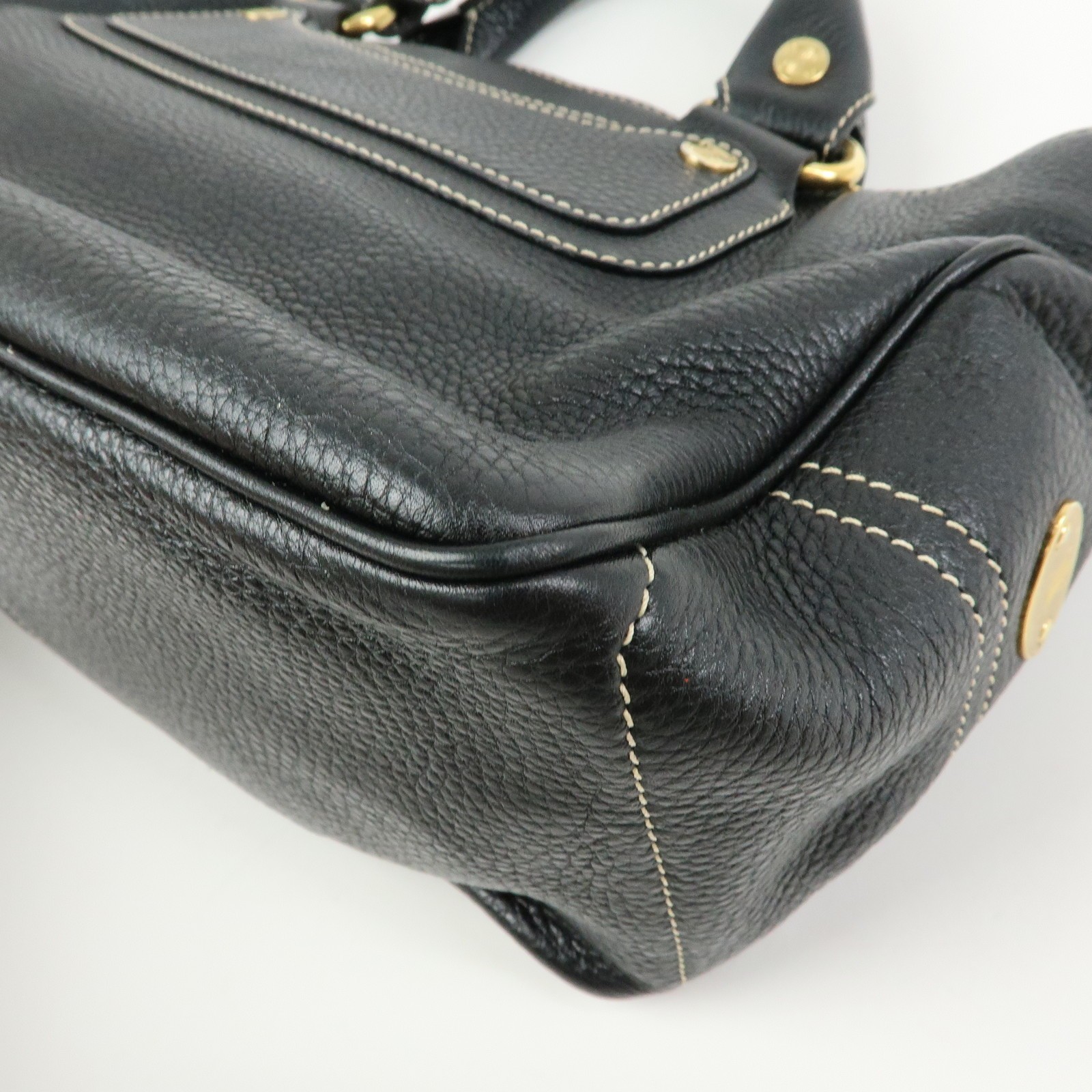 CELINE Leather Boogie Bag Hand Bag Black Authentic Used F/S