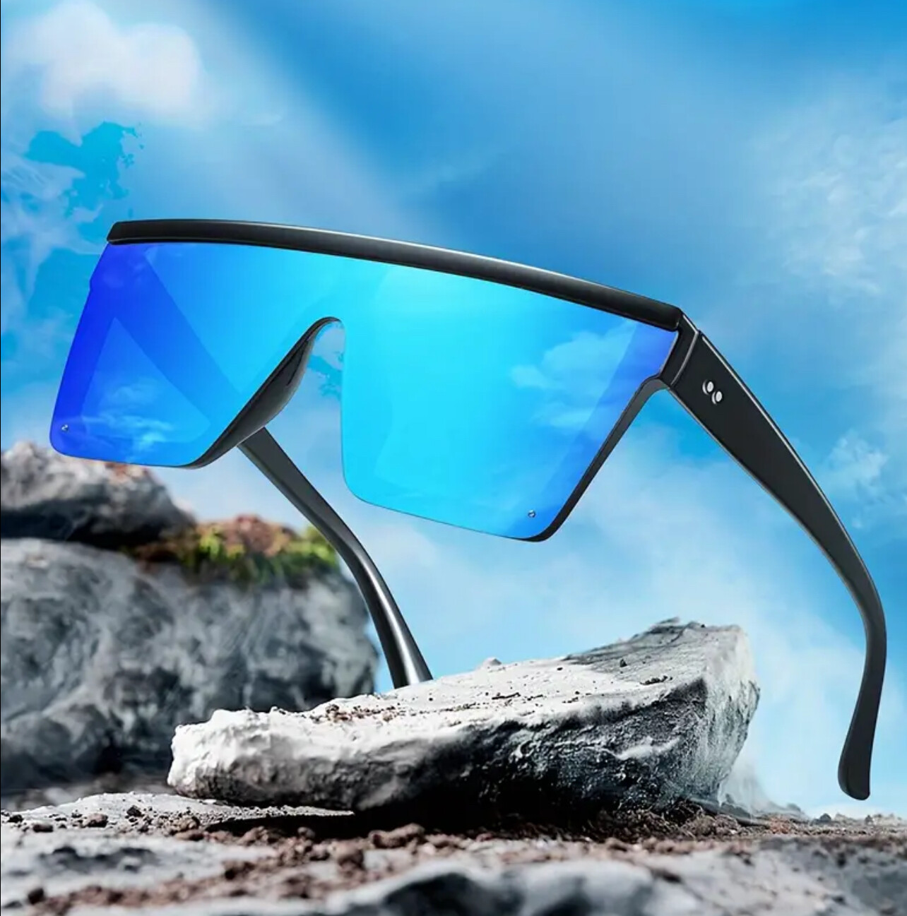 Men’s Women’s Sunglasses Black Mirror Lens Reflective New Style Designer Shades
