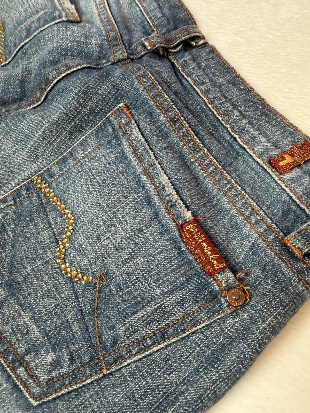 7 For All Mankind Bootcut Jeans Womens 29 Medium Wash Y2K Stretch Flare Denim