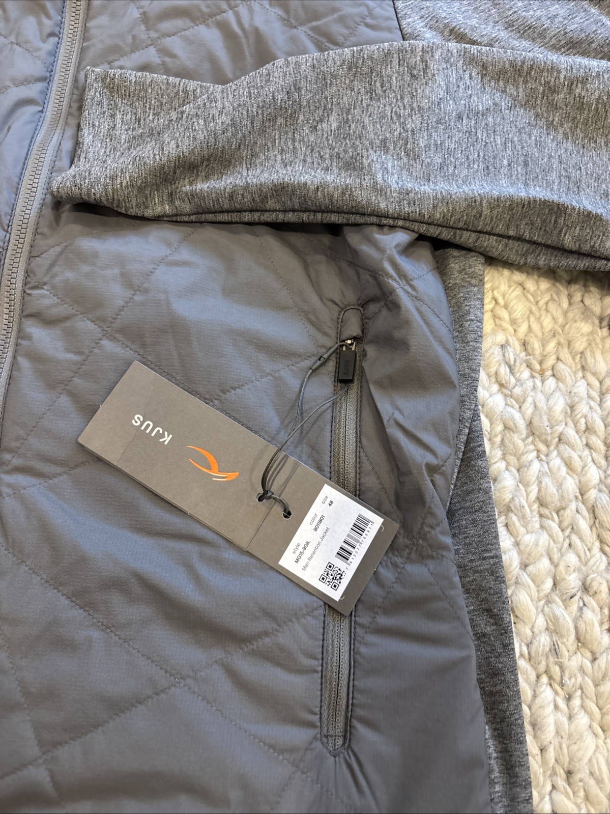 NWT $285 KJUS Golf Men Full Zip Retention Performance Jacket Medium Gray S / 48