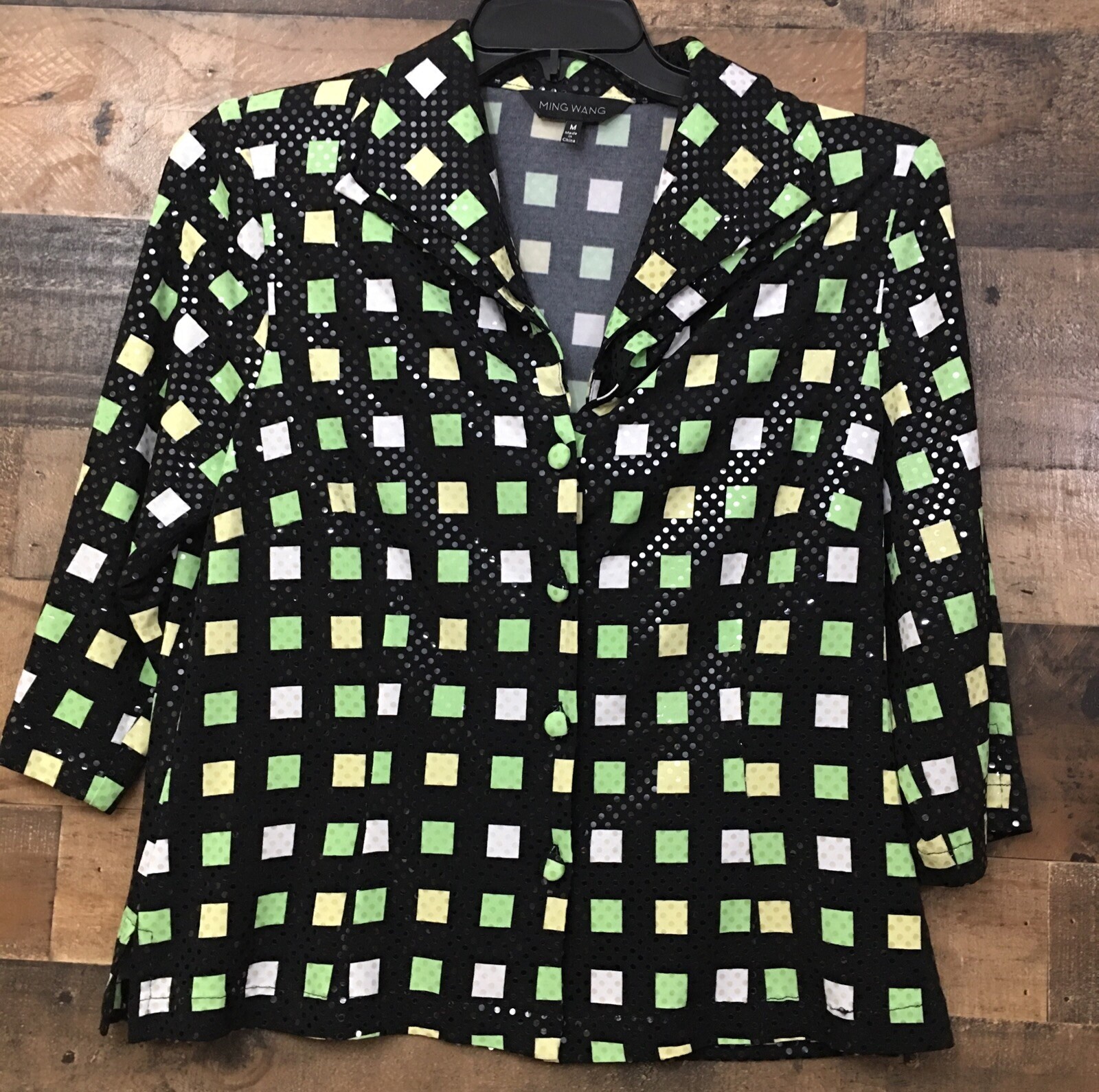 Ming Wang Sequined Top Women Medium Event Cocktails Old Money Country Club Yacht