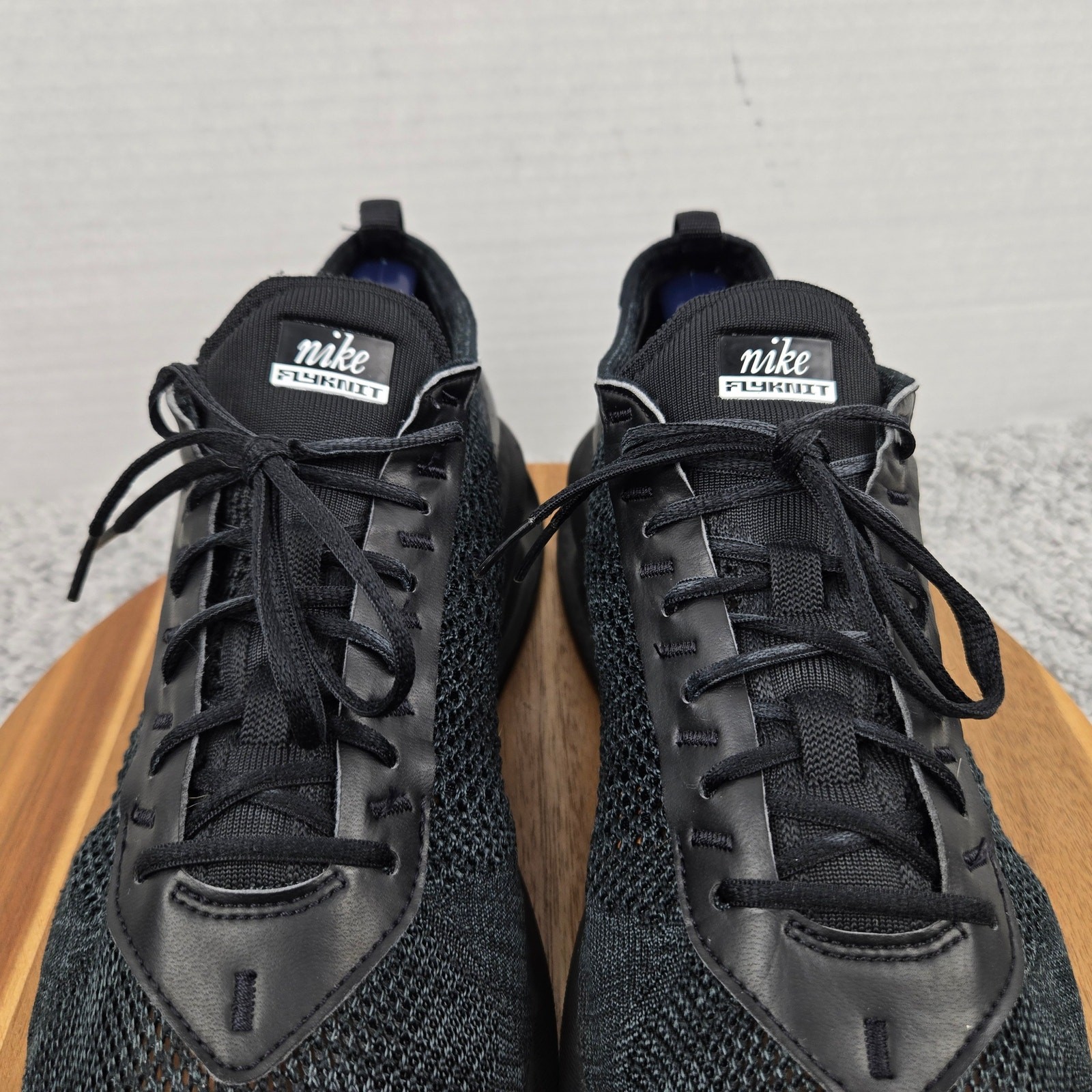 Nike Mens 12 Air Max Flyknit Racer Triple Black Casual Daily Lifestyle Sneaker