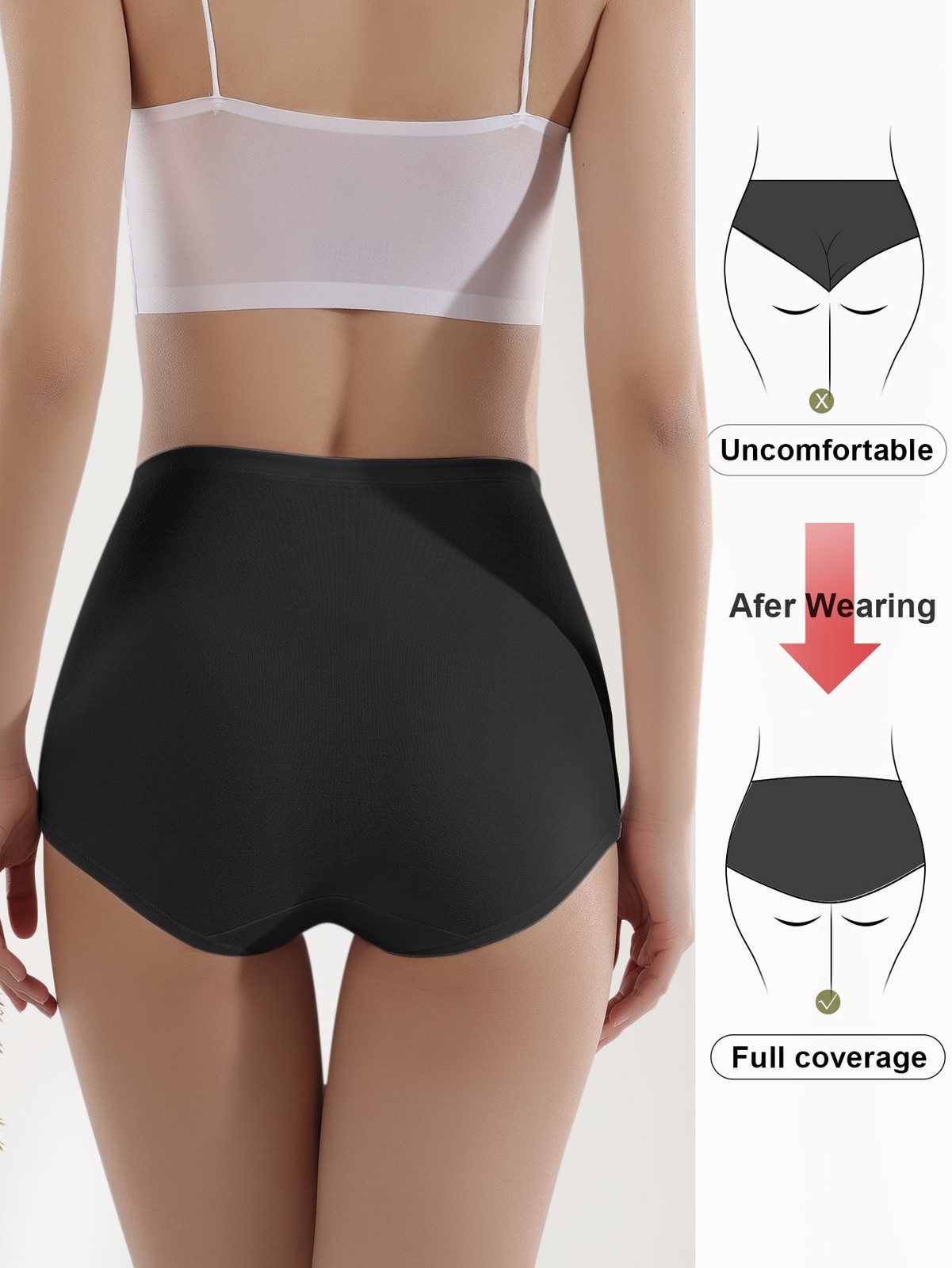 4 Pack Butt Lift Full Briefs Set Tummy Control Panties Knickers Women Underwear