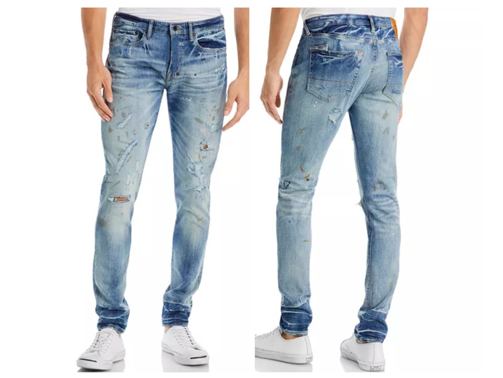 PRPS Jeans Size 30 Micaiah Skinny Distressed Paint Splatter 33.5″ Inseam NWT