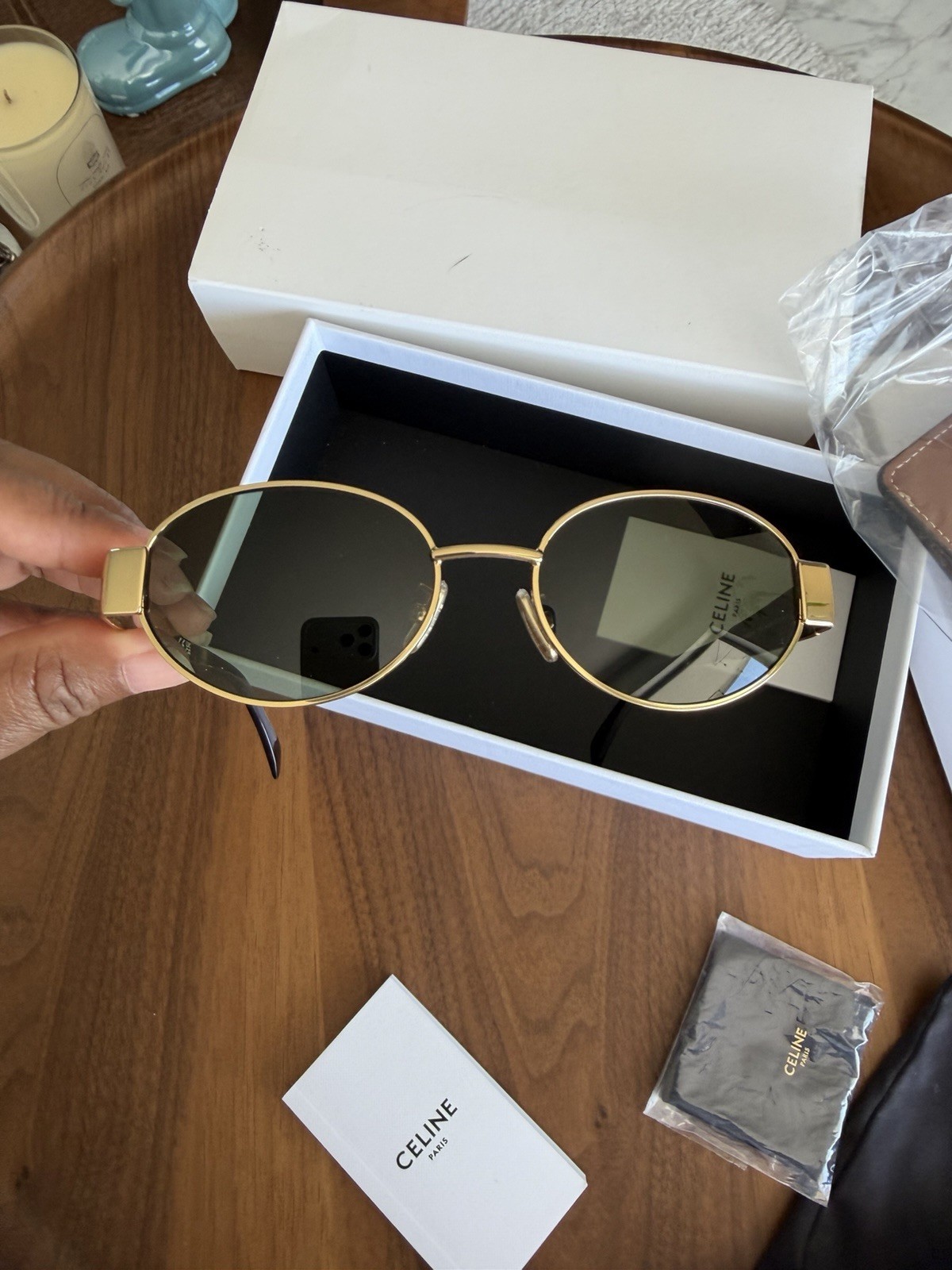 CELINE TRIOMPHE METAL 01 SUNGLASSES IN METAL