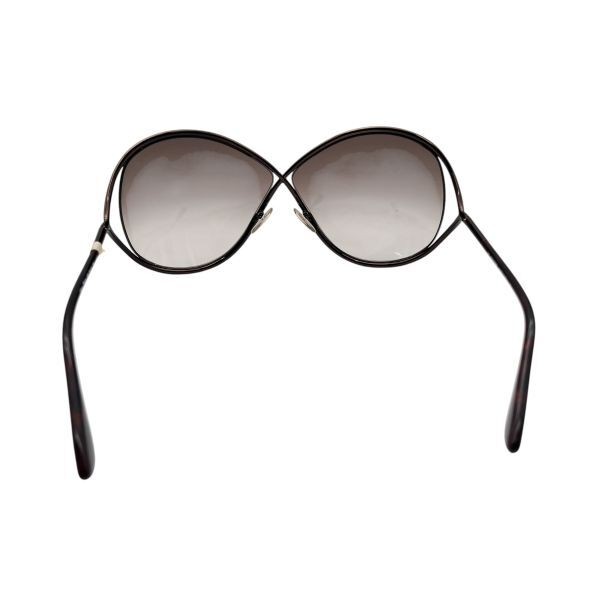 Tom Ford Lilliana TF131 Sunglasses 66mm Gradient Dark Brown Metal Used