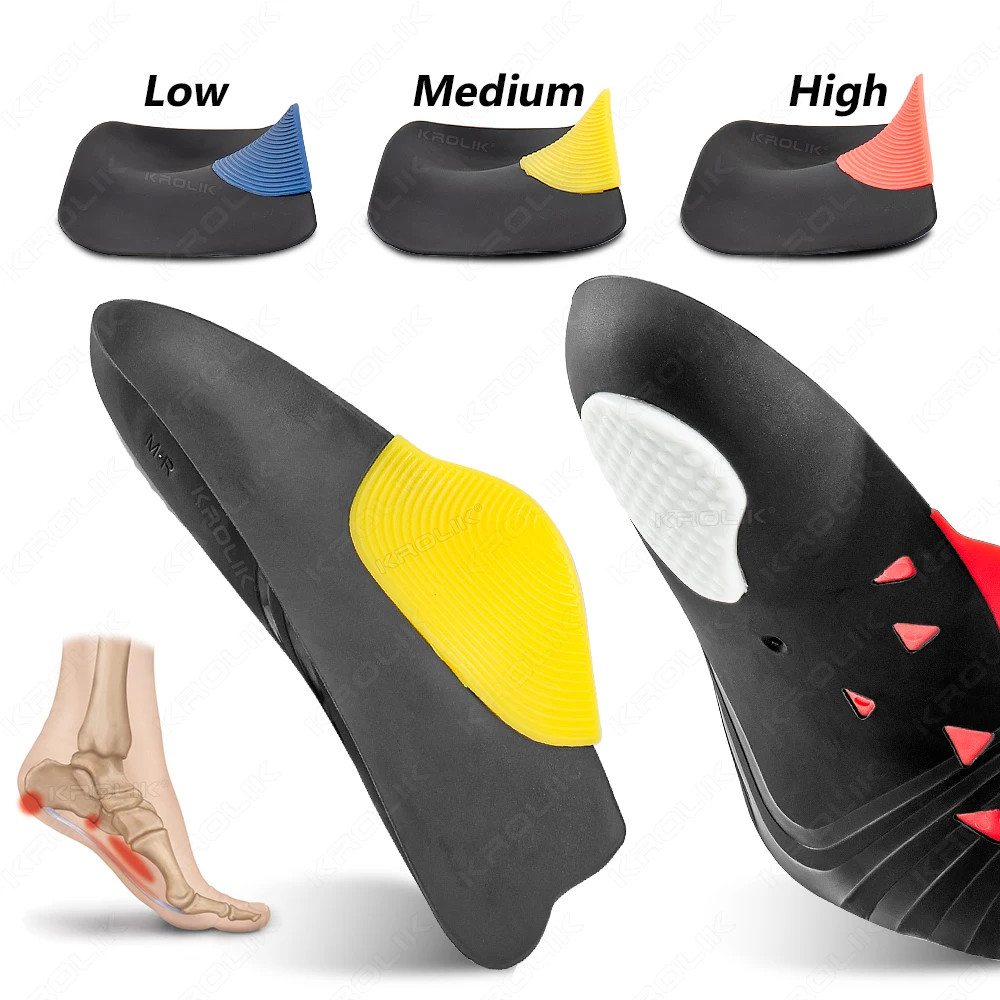 Layered Arch Correction Insoles TPU Material 3 Height Settings Removable Arch Su