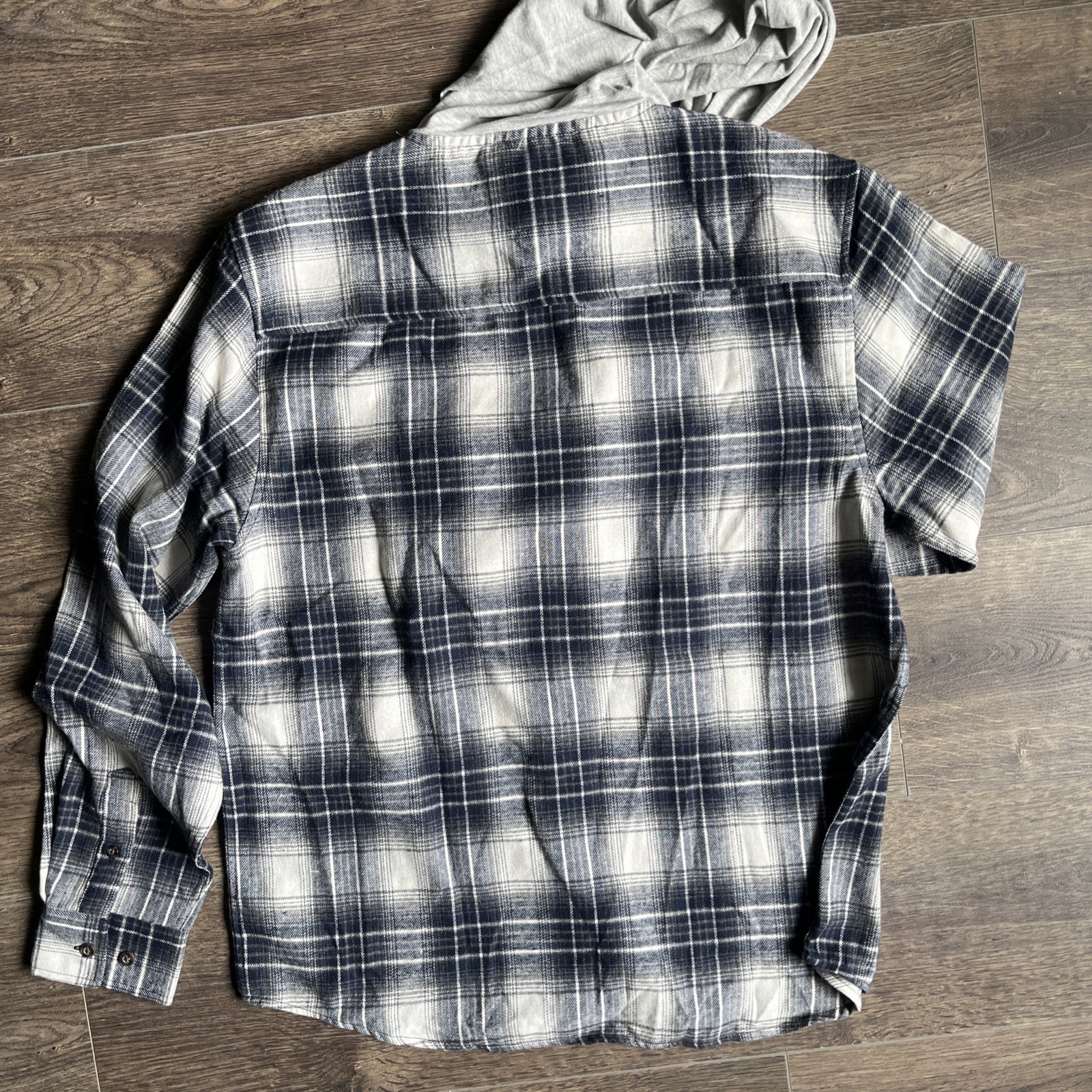 RSQ Hooded Flannel Shirt Men’s Size Small Navy NWT C002-004