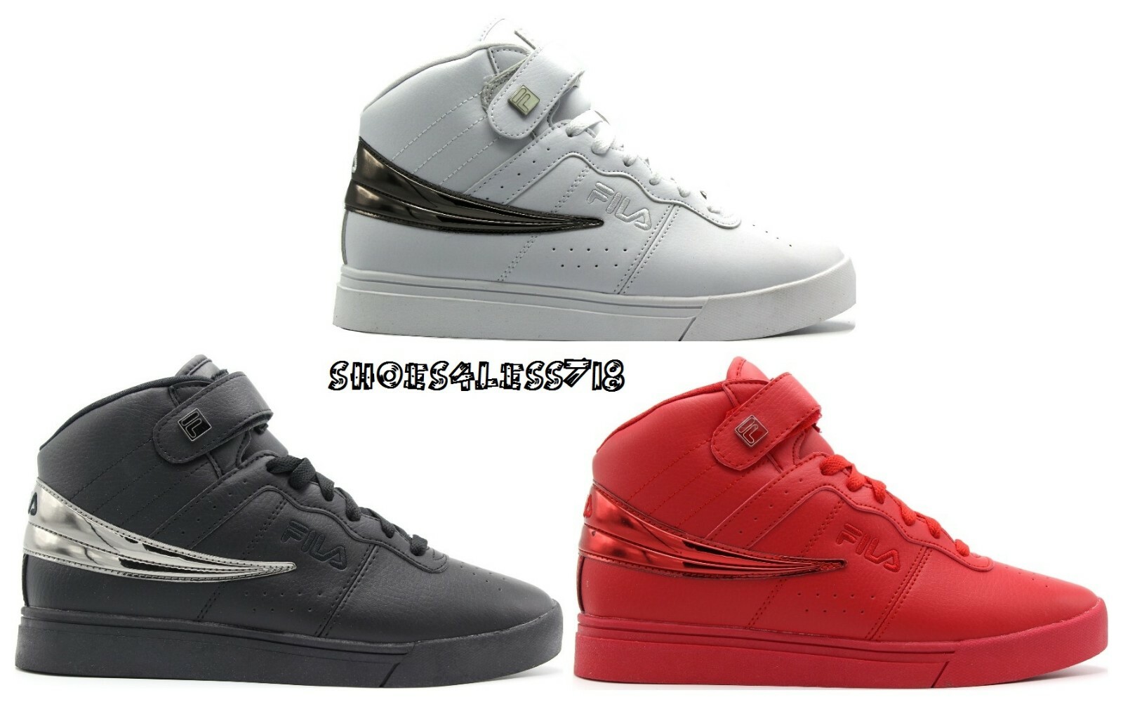 2020 MEN’S FILA VULC 13 CF MID PLUS WHITE RED BLACK CLASSIC HIGH TOP SNEAKERS