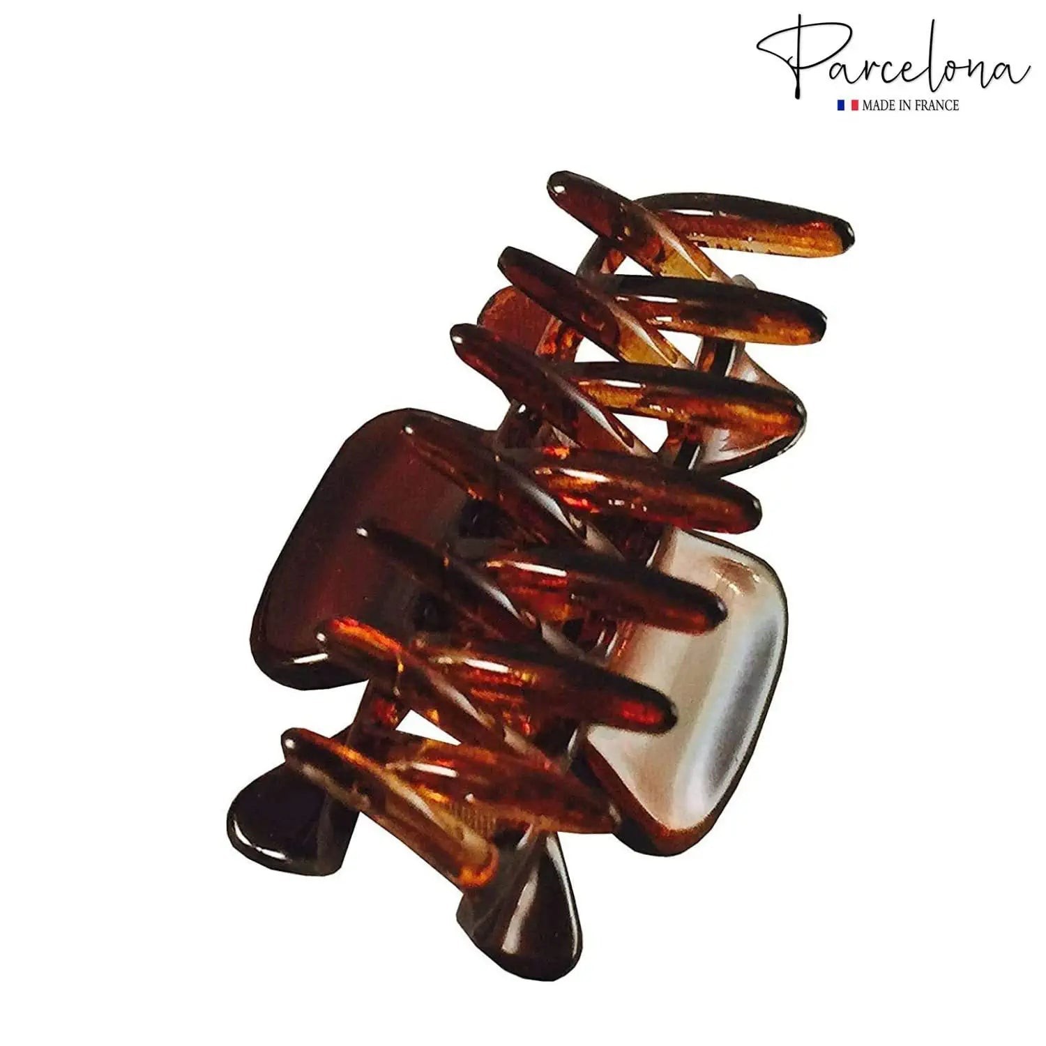 Parcelona French Classic 1.5″ Small Celluloid Set of 3 Hair Claws for Women