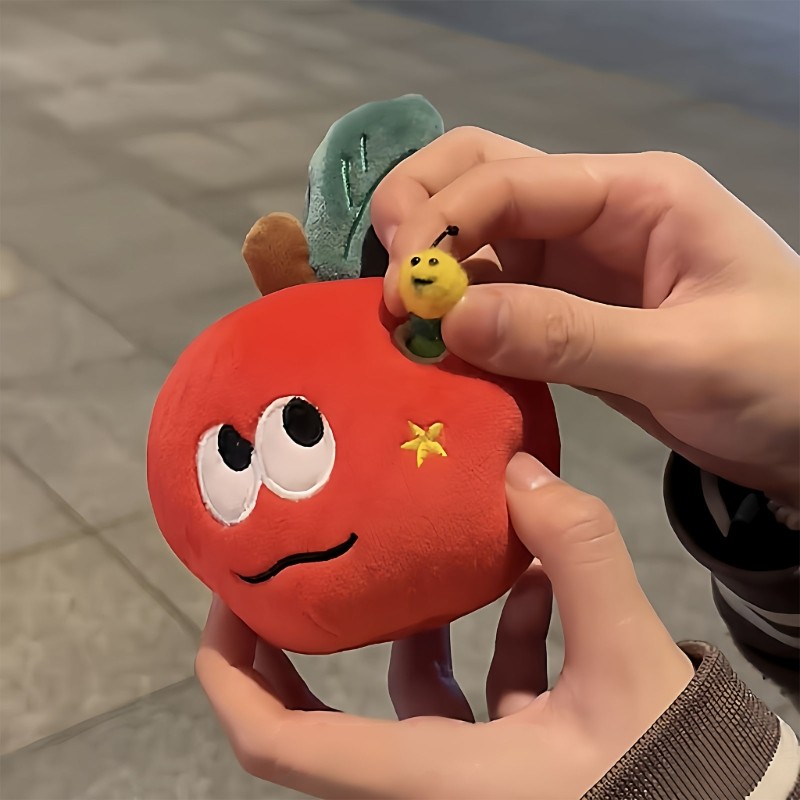 Plush Apples Keychain for Women Handbag Bag Charms Artistic Keychain Accessories