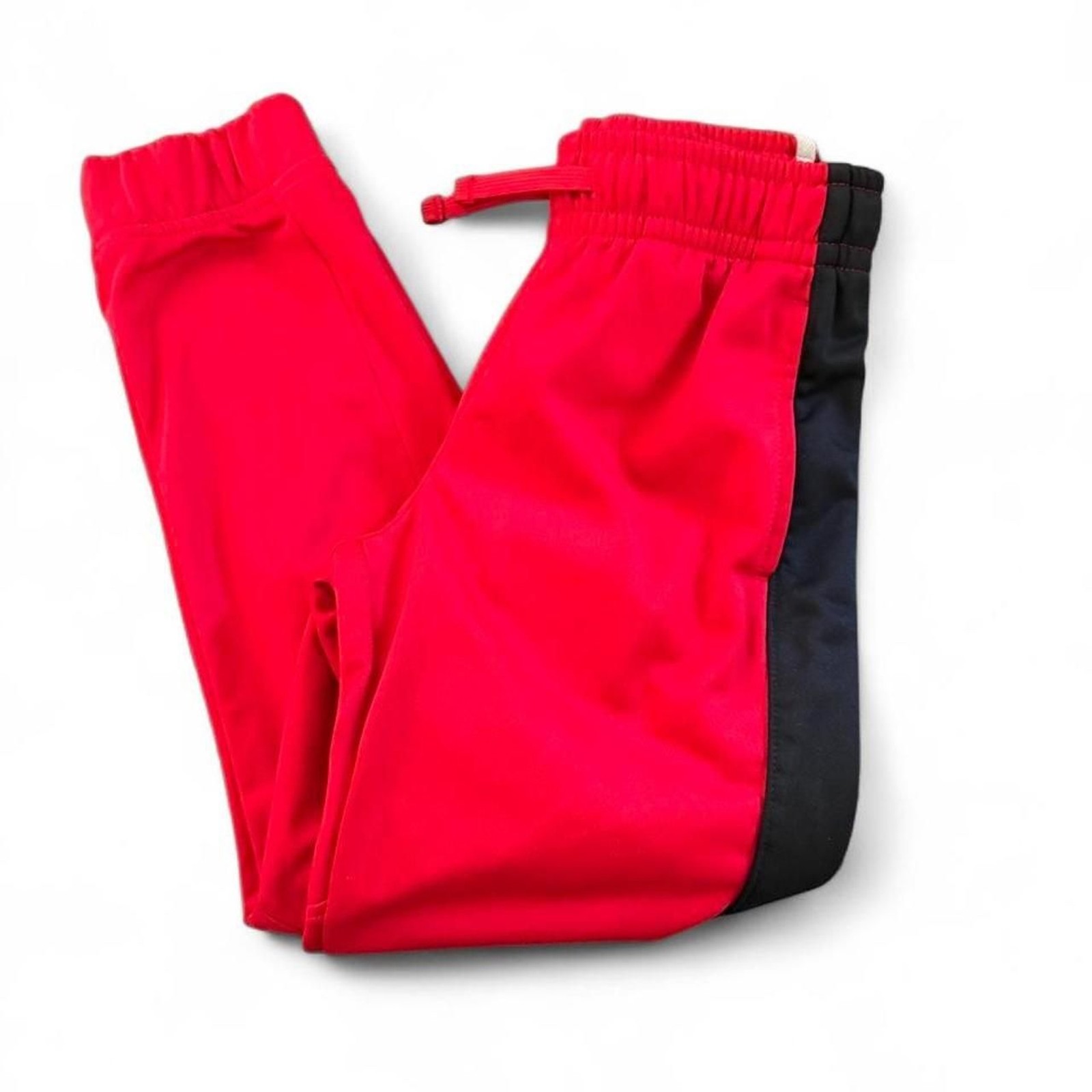 Athletic Boys Red Black and White Striped Track Pants Size M