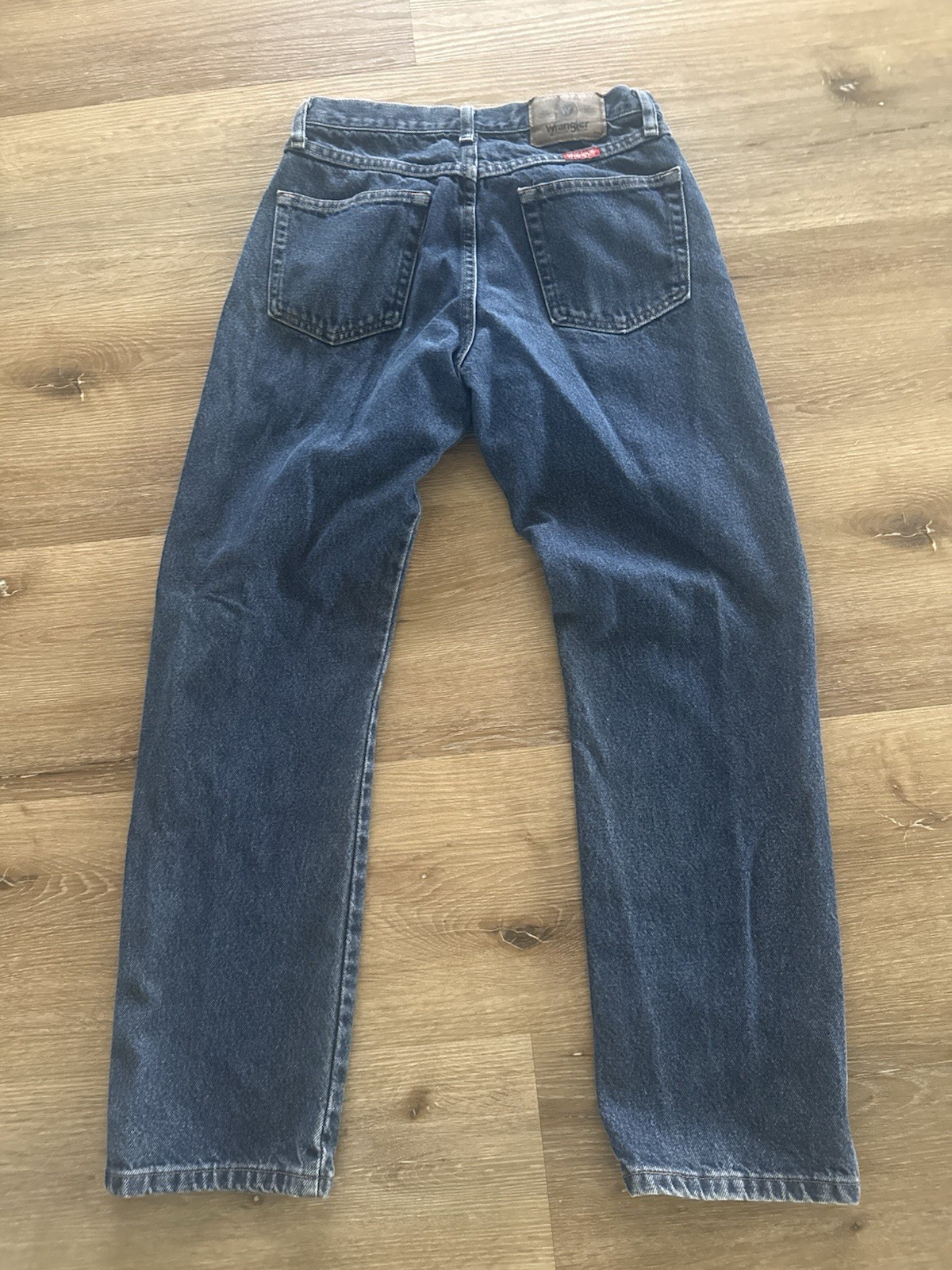 Wrangler Authentic Men’s Straight Jeans Regular Fit Dark Wash Mid Rise Denim