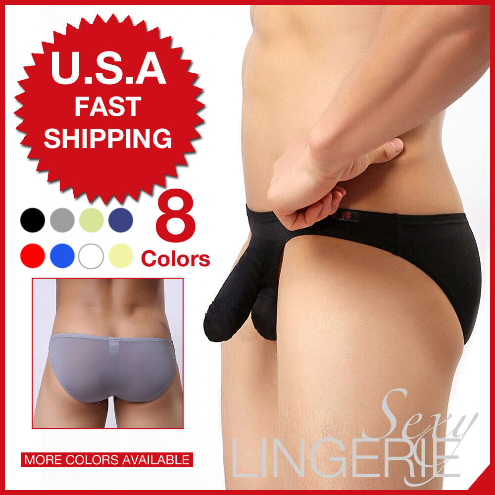 Men’s Male Pouch Bikini Briefs Sleeve Penis Underwear Shorts Lingerie Underpants