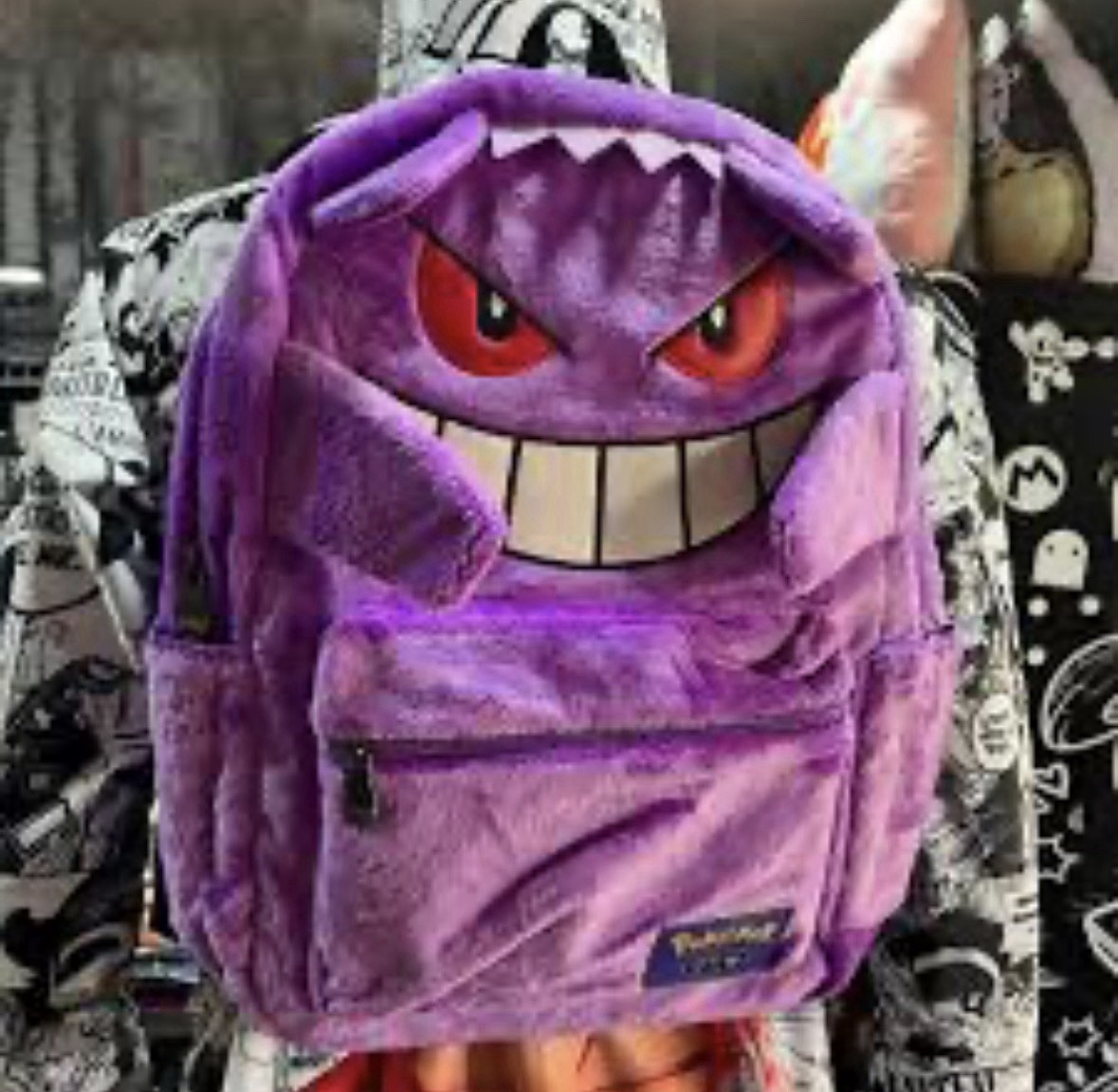 Gengar Purple Unofficial Pokemon Backpack Soft Plush Anime Characters School Bag