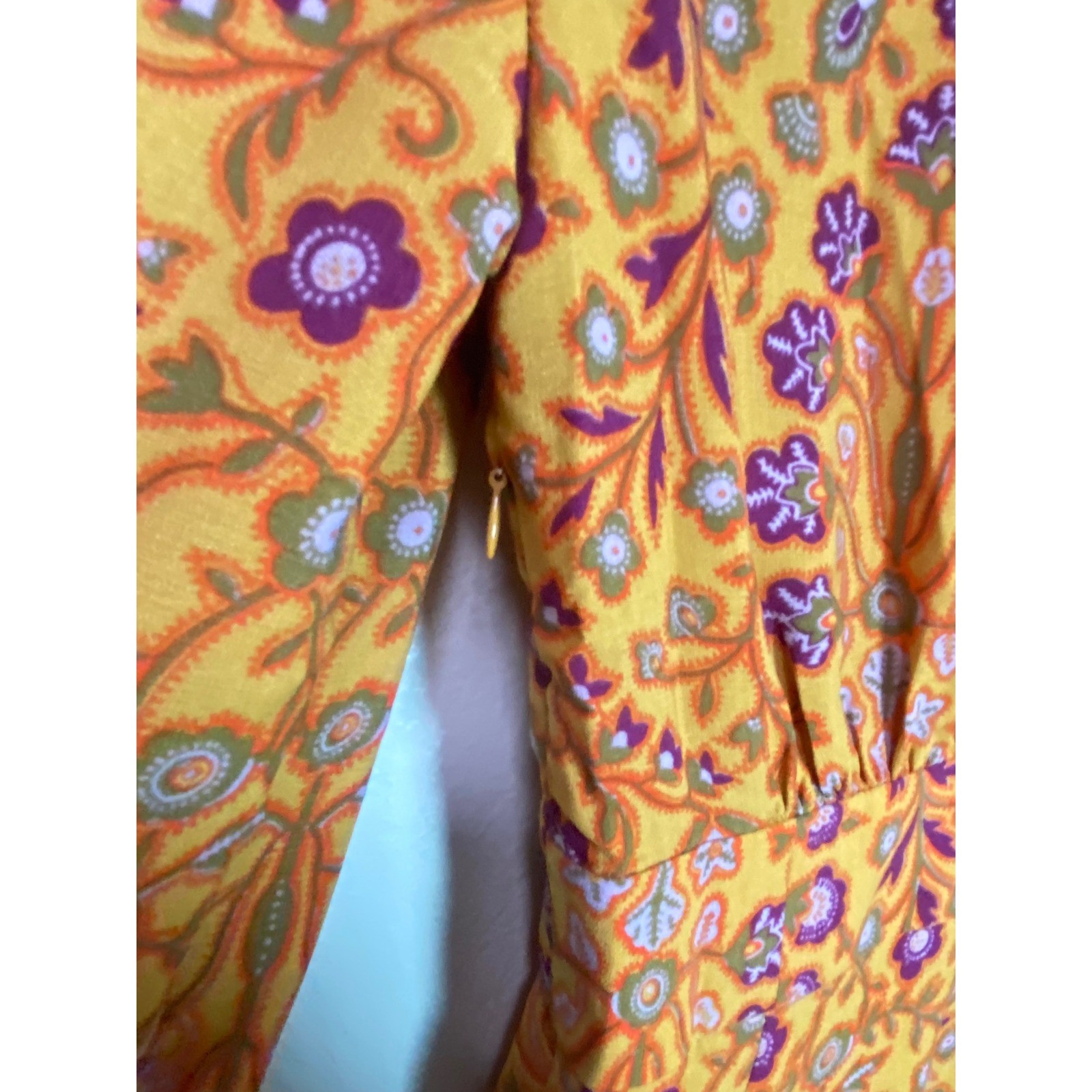 Urban Outfitters Orange Floral Paisley Retro Mod Indie Mini Dress NWT Small