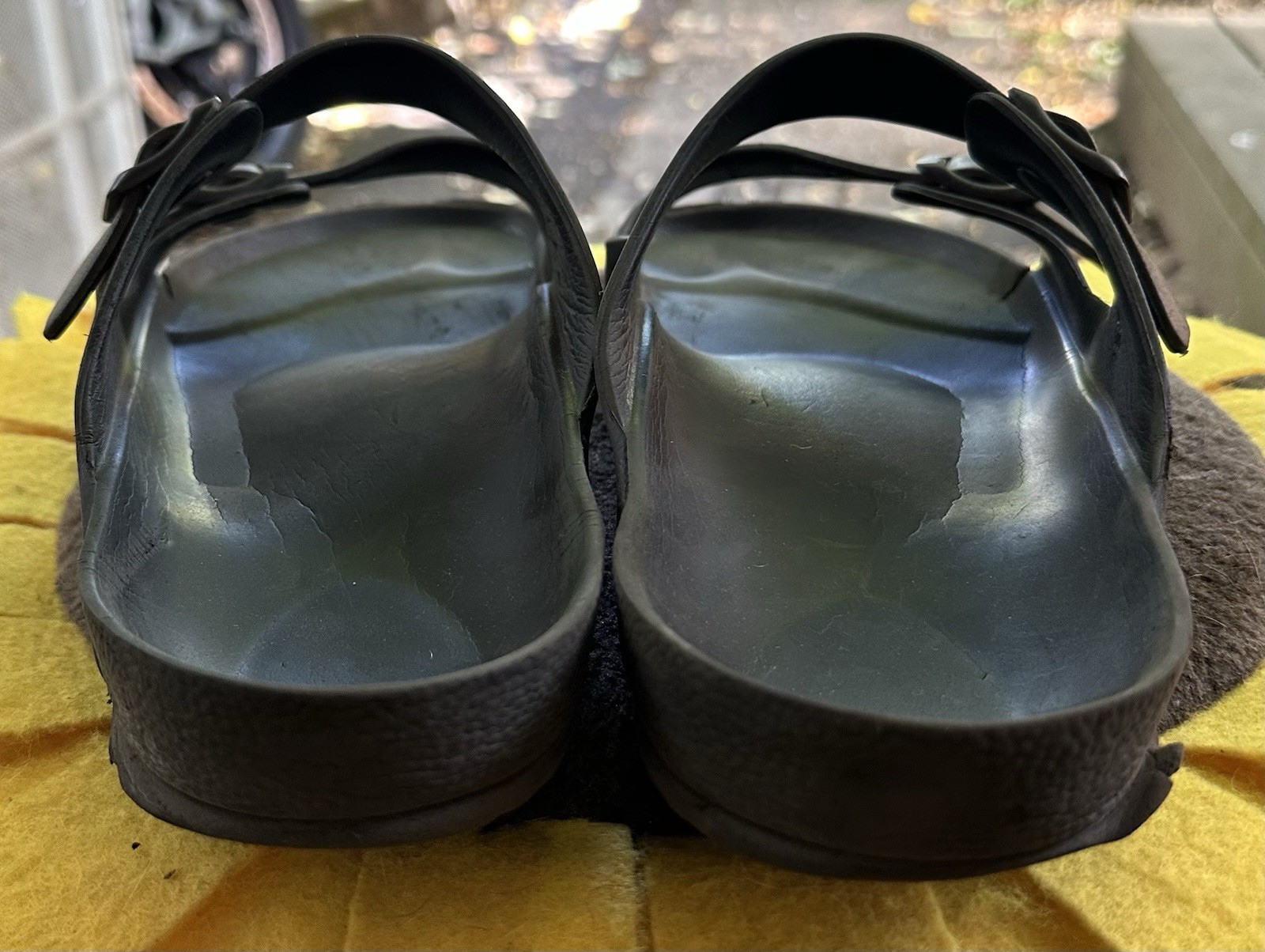 Birkenstock Black Double-Strap Sandals rubber size 46 M12