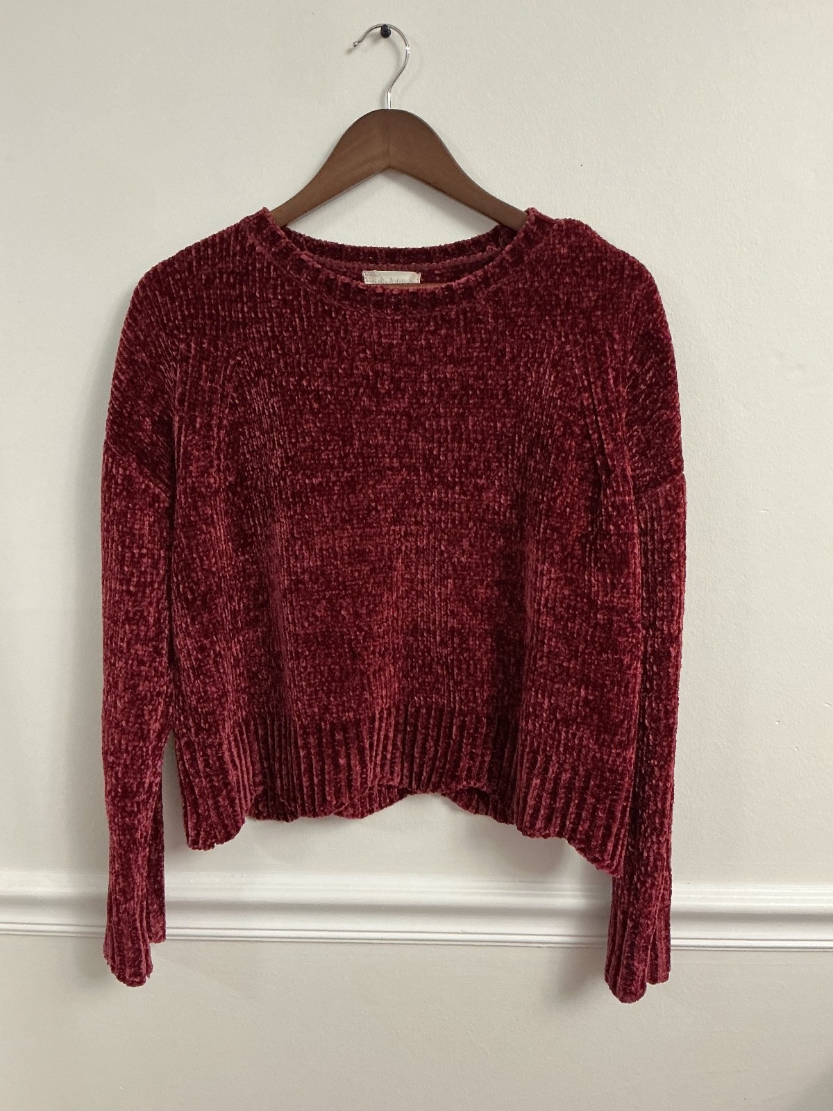 Red Chenille Long Sleeve Sweater by altar’d state Size Medium
