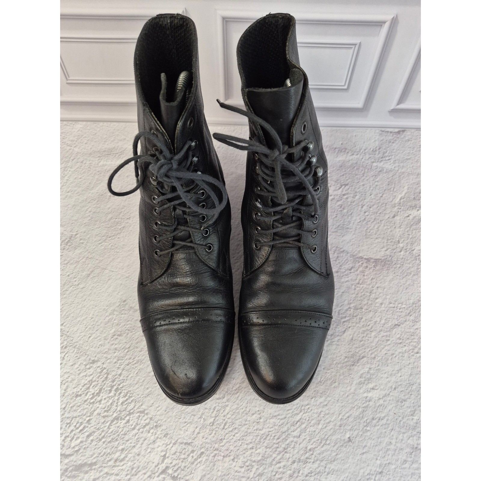 On Course By Frelonic Equestrian Brown Leather Cap Toe Ankle Riding Boots Sz 9