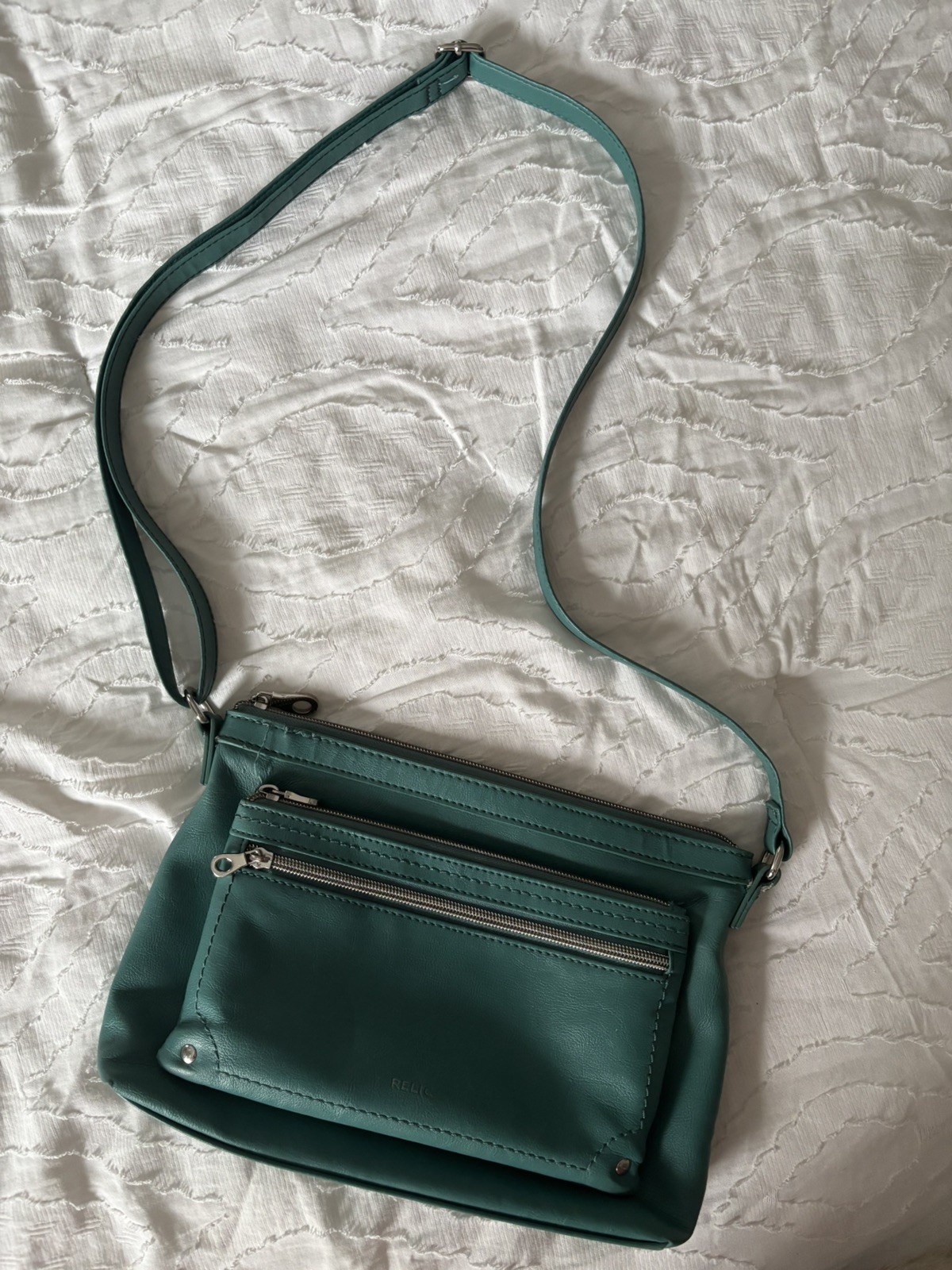 Teal Vintage Purse Relic By Fossil Evie Vegan Leather