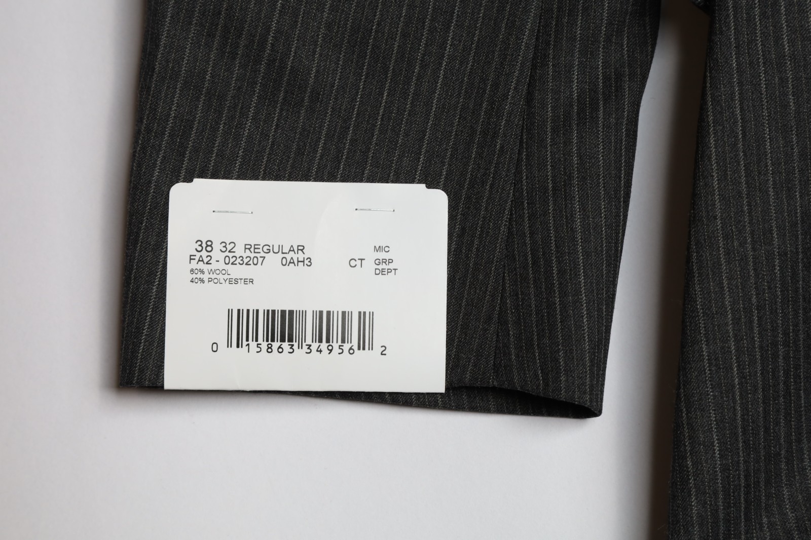 Hickey by Hickey Freeman Wool Suit Size 38 R x 32 W in Grey Stripe Pinstripe