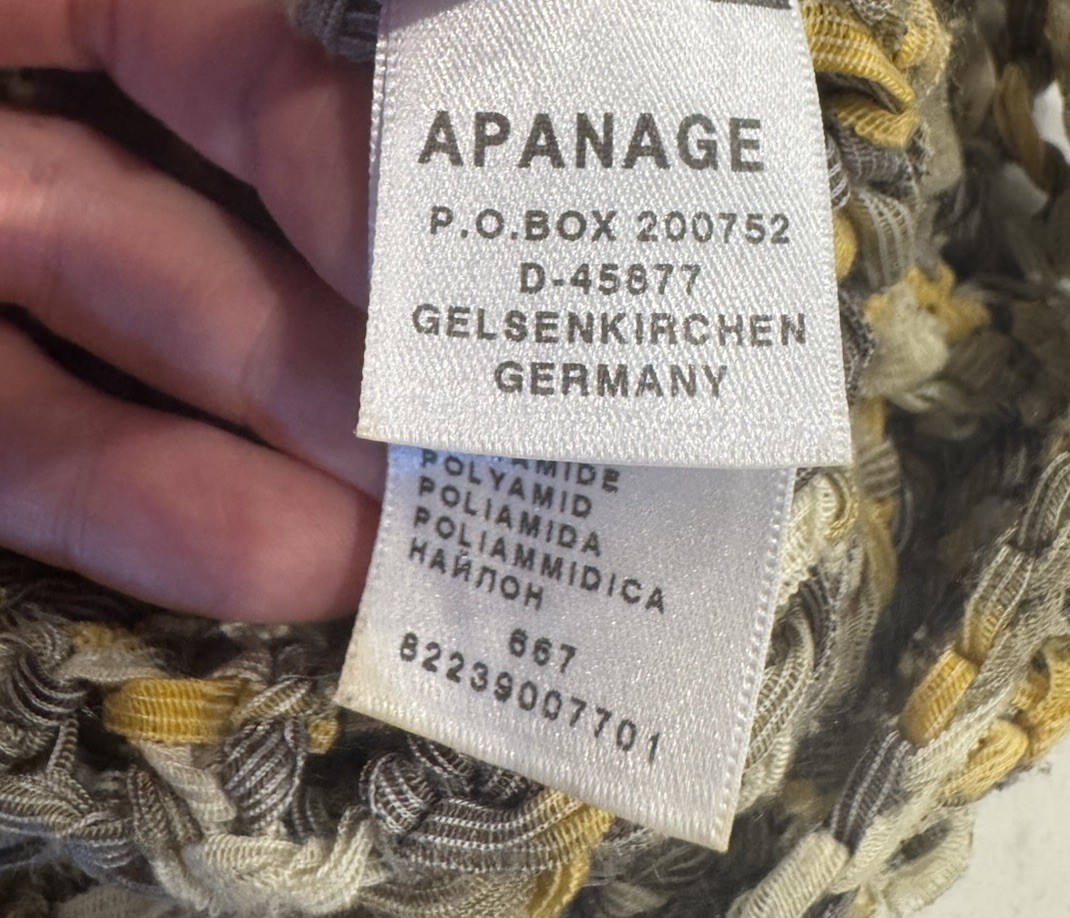 Apanage GERMANY Grid Sweater Womens Size Large Crochet Long Sleeve Multi Color