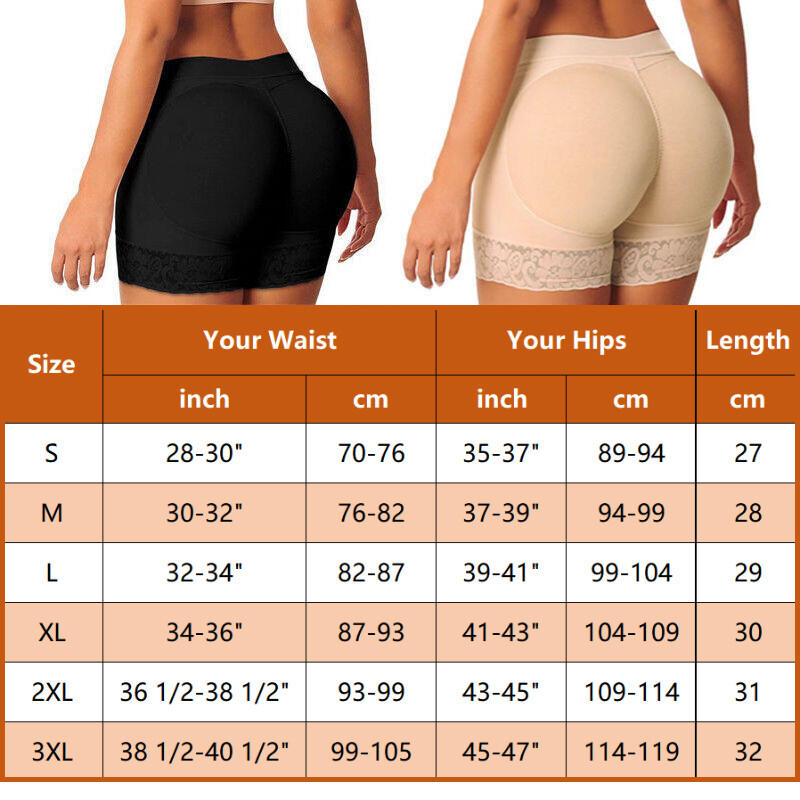 THICK PADDED BUTT&HIP ENHANCER SHAPER GIRDLE GIRLSHORT UNDERWEARS PANTIES S-3XL