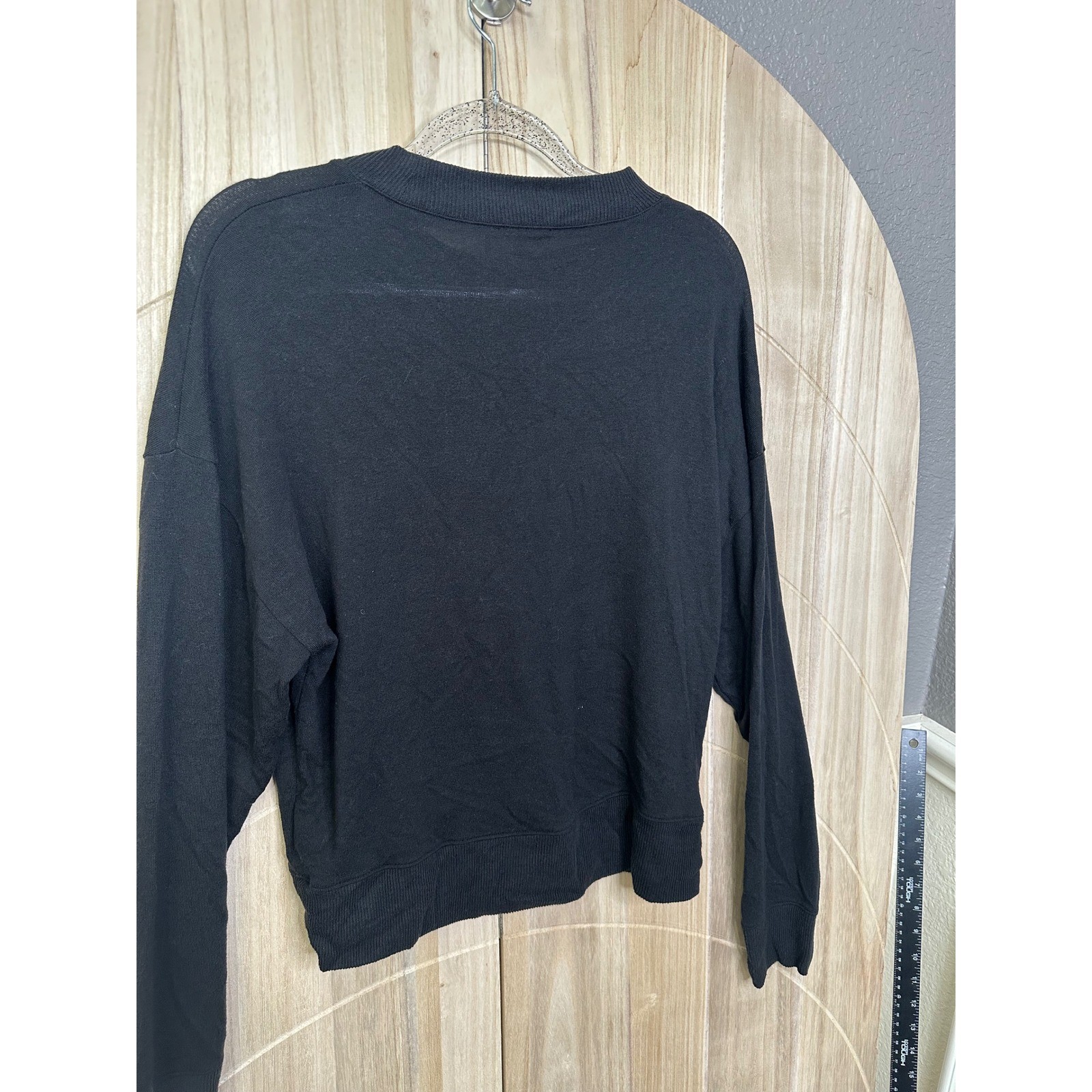 J.Crew Womens Black Crewneck super cozy mock neck Pullover Casual Top Sweatshirt
