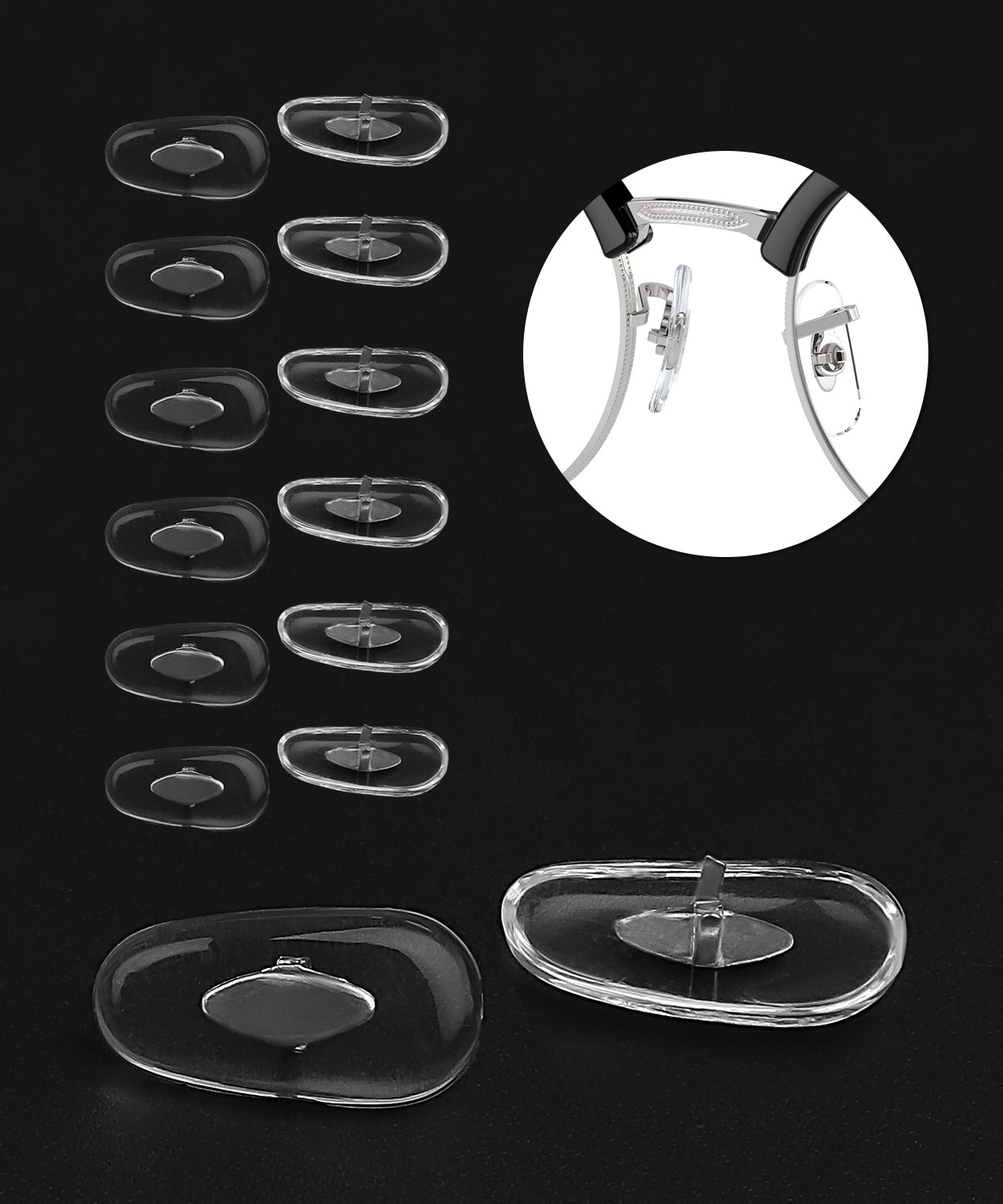 6 Pairs Nose Pads Replacement Nose Piece for Ray-Ban RB3542 RB8704 RB7216 RB6238