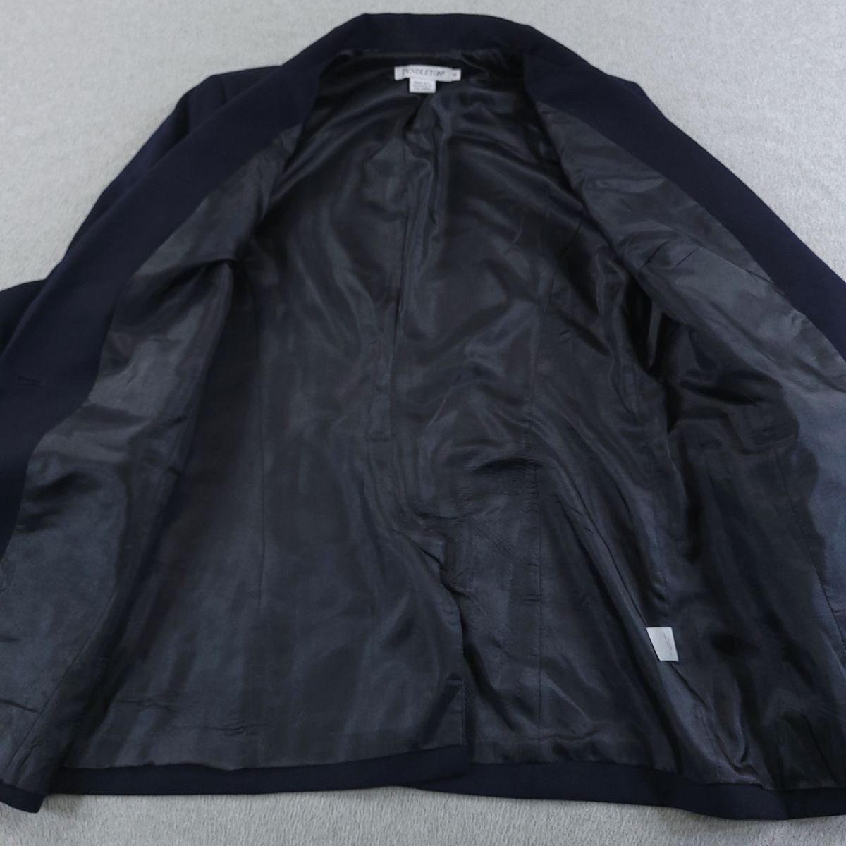 Pendleton Blazer Womens 10 Navy One Button Single Breasted Virgin Wool Lined