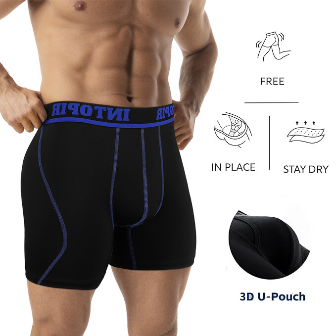 4/5 Pack Mens Bamboo Underwear Soft Boxer Briefs Anti Chafing Trunks 3D Pouch US