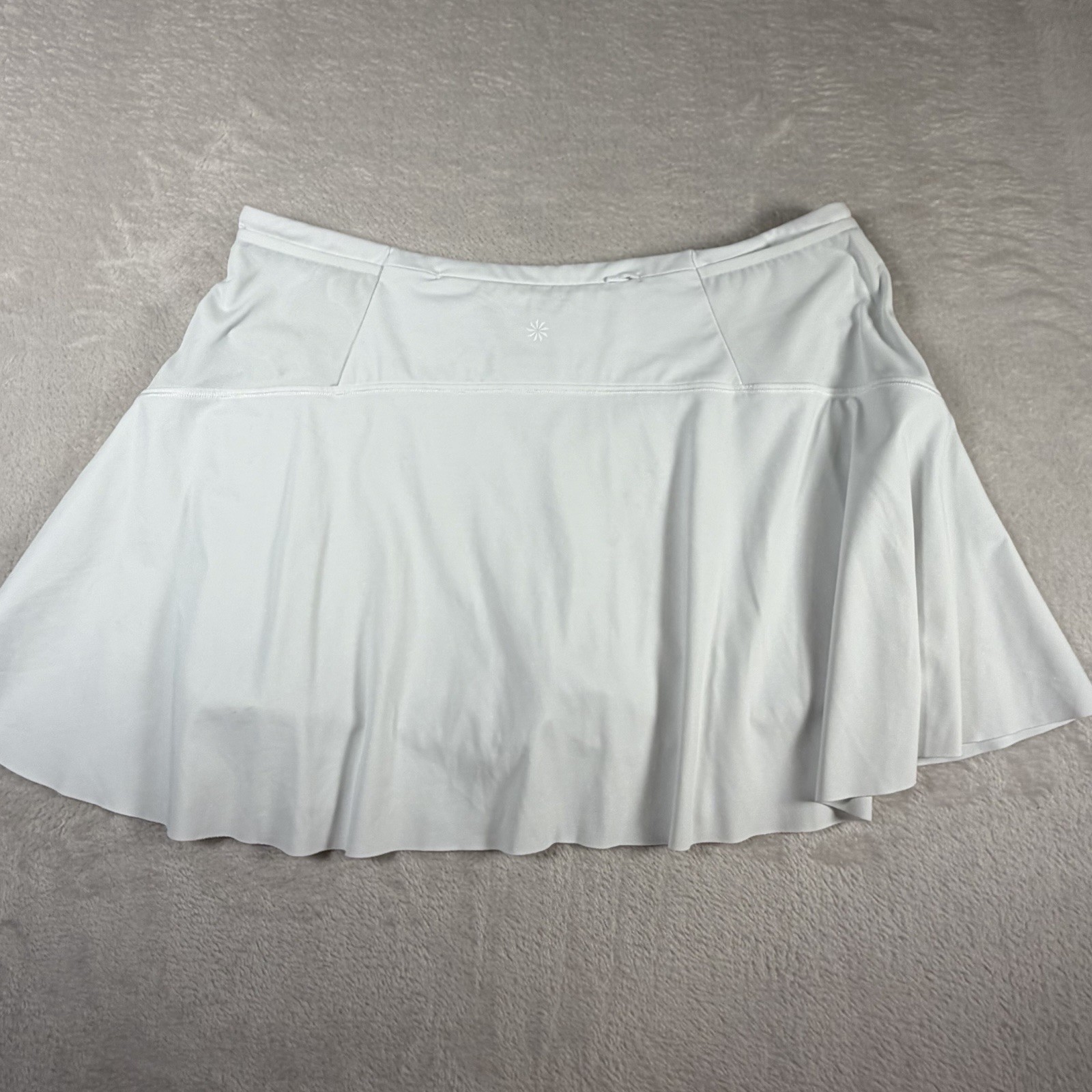 Athleta Match Point Skort White Tennis Golf Athletic Skirt Built In Shorts L