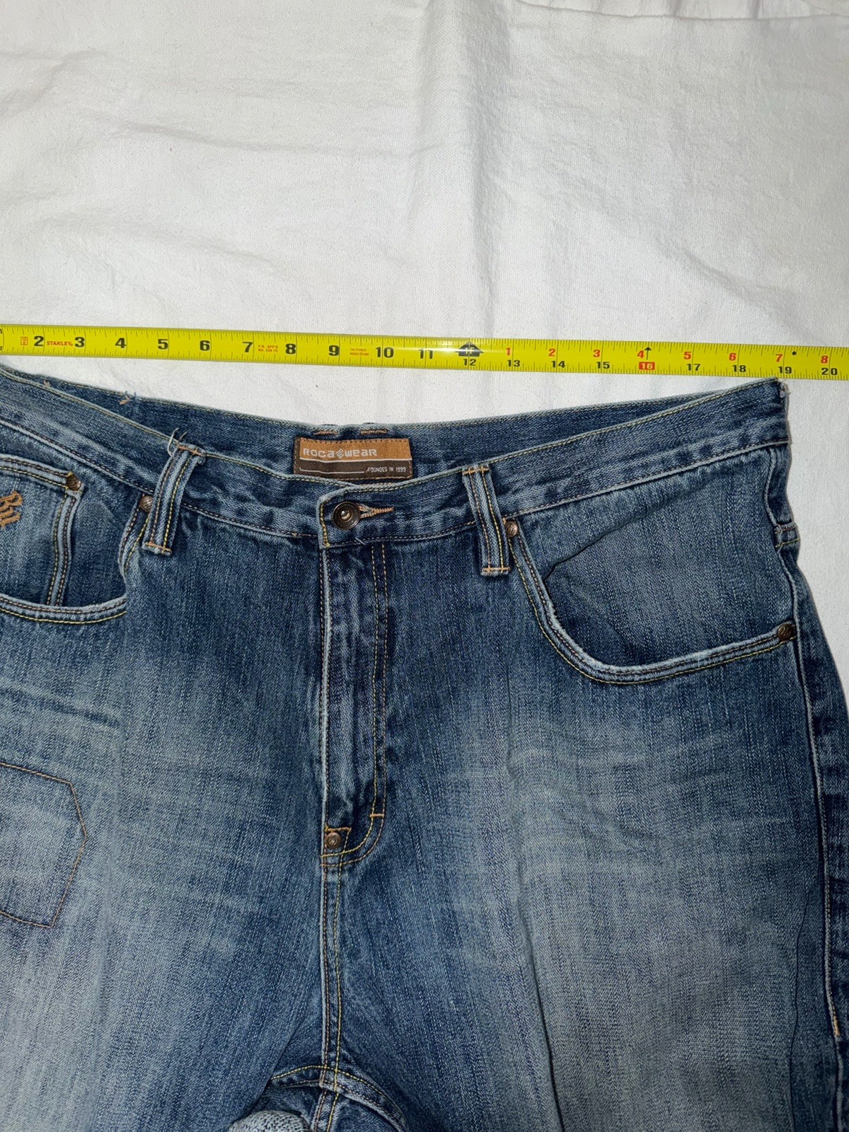 Rocawear Men’s Jeans 40×34 Blue Denim Baggy Loose Fit Y2K Hip Hop Streetwear