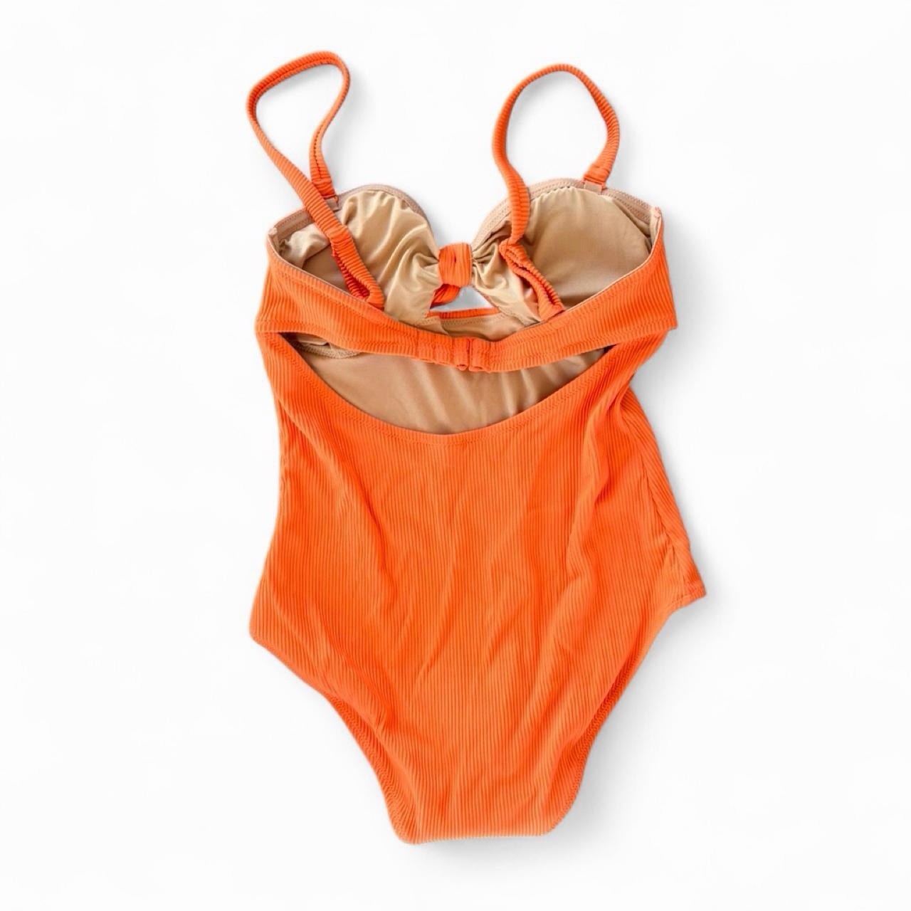 NWT Old Navy Women’s One-Piece Swimsuit Ribbed Cut-Out Orange Size XS