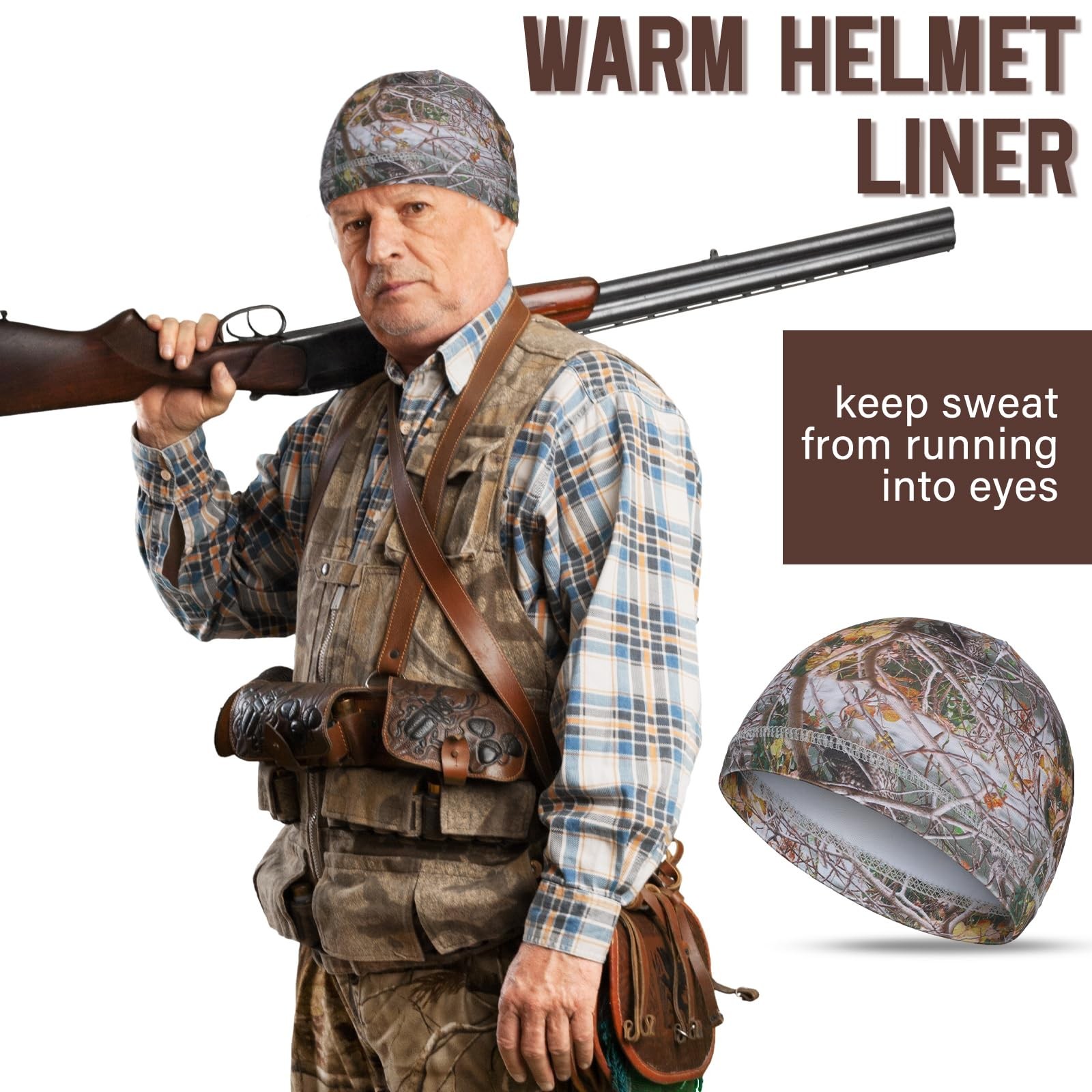 6 Pcs Cooling Skull Cap Motorcycle Helmet Liner Men Women Sweat Wicking Beanie
