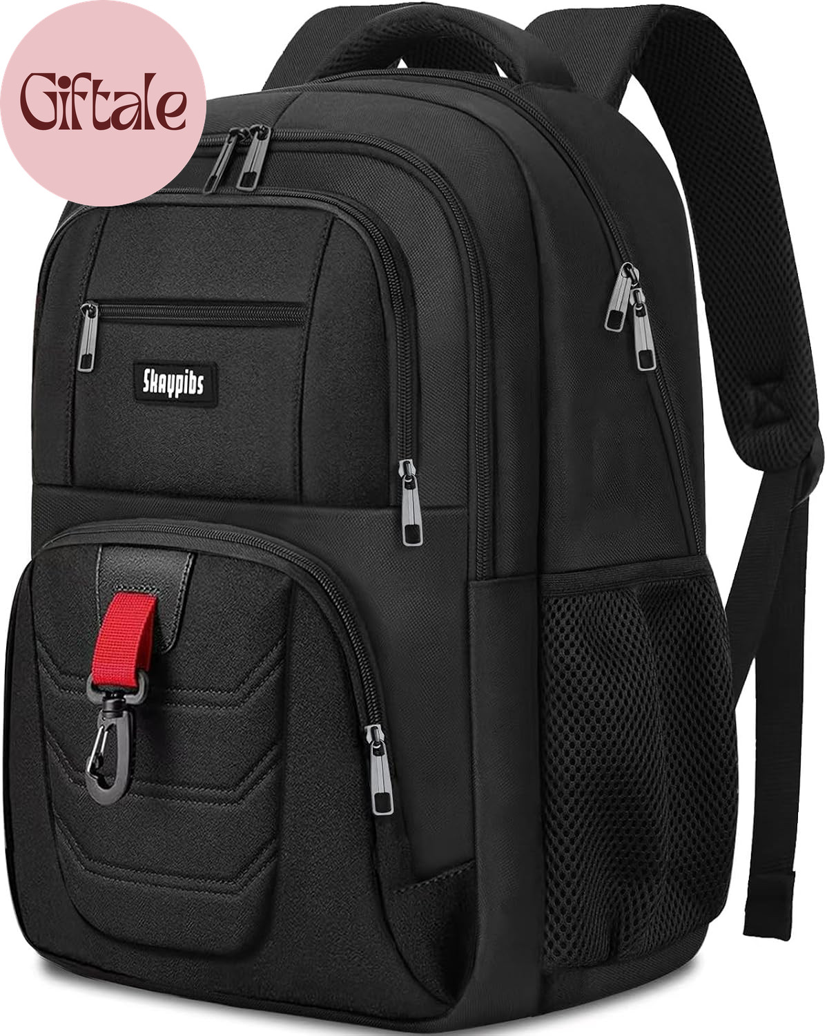 Black Backpack for Men Women, School Backpack for Boys Teens, 15.6 Inch Laptop B