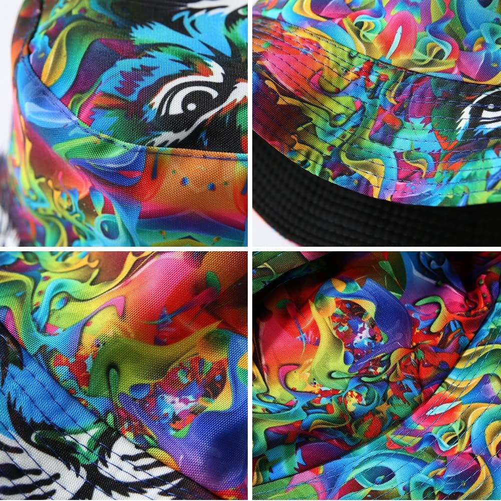 Unisex Bucket Hat Beach Sun Hat Aesthetic Fishing Hat for Men Women Teens, Rever