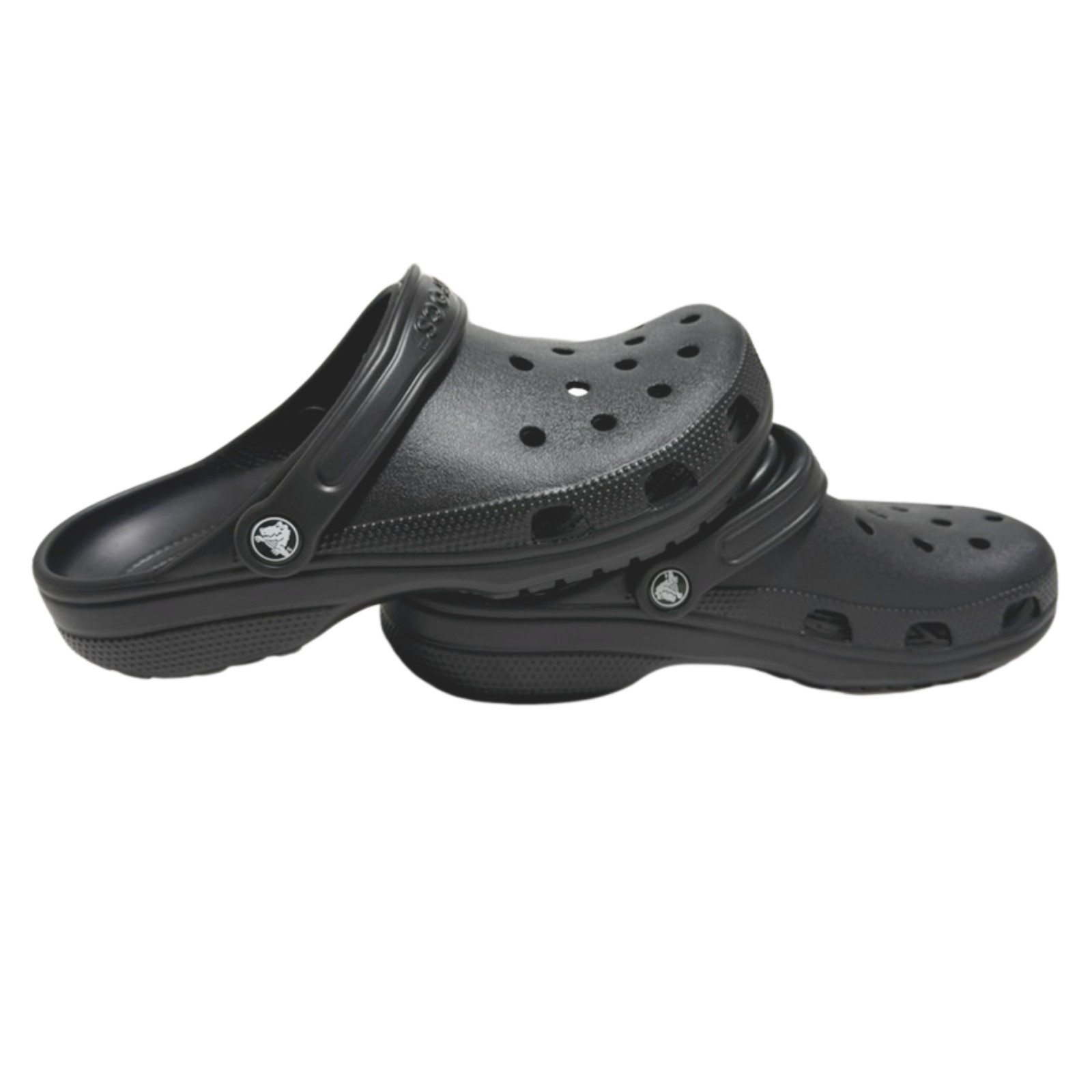 Crocs Classic Clog Unisex Black Sandals Slip-On Comfort Shoes with 4 Charms