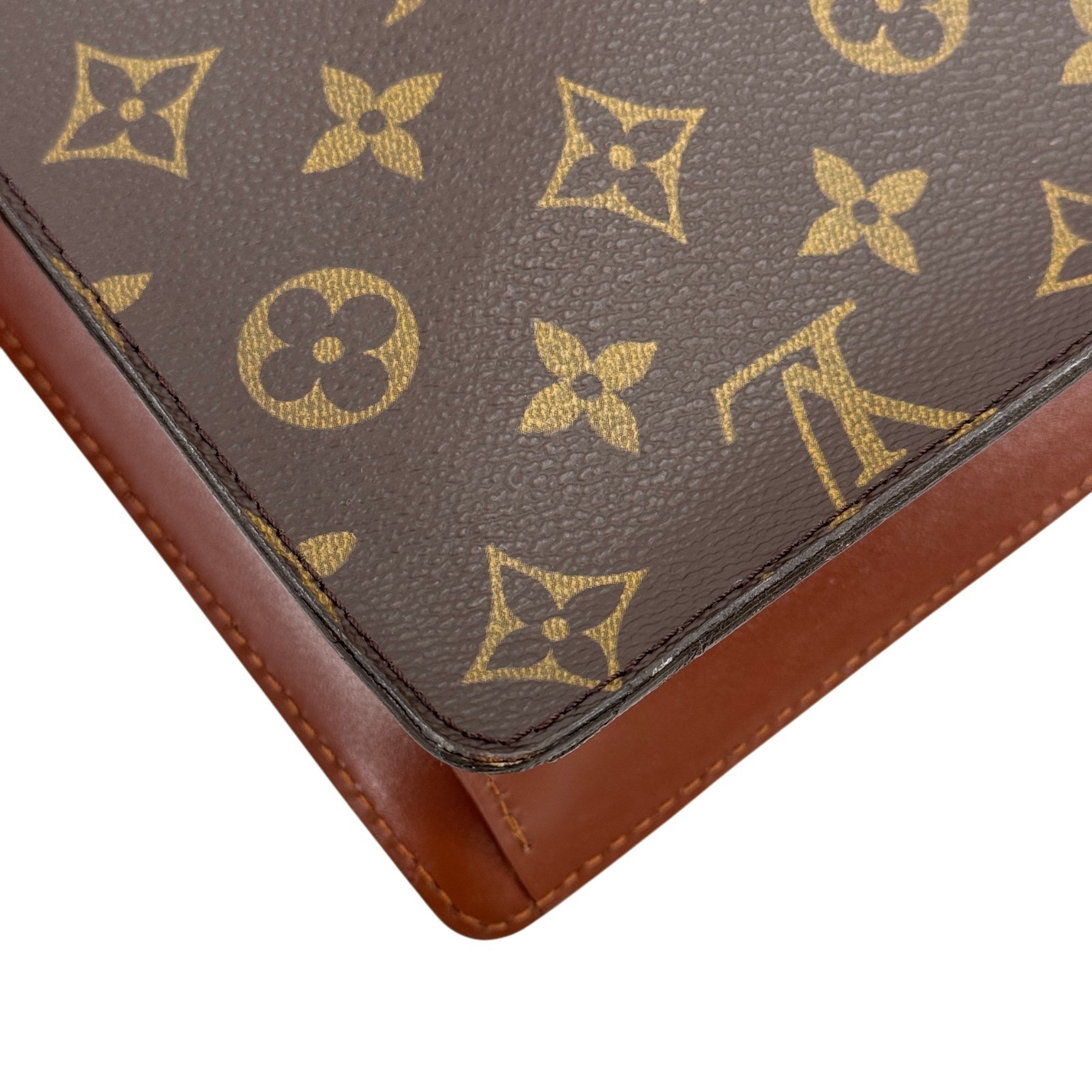 LOUIS VUITTON Monceau Monogram Canvas Brown 2Way Top Handle Crossbody Bag M51187