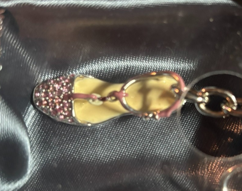 Swarovski Crystallized High Heel Shoe Key Ring in Original Satin Box, unopened