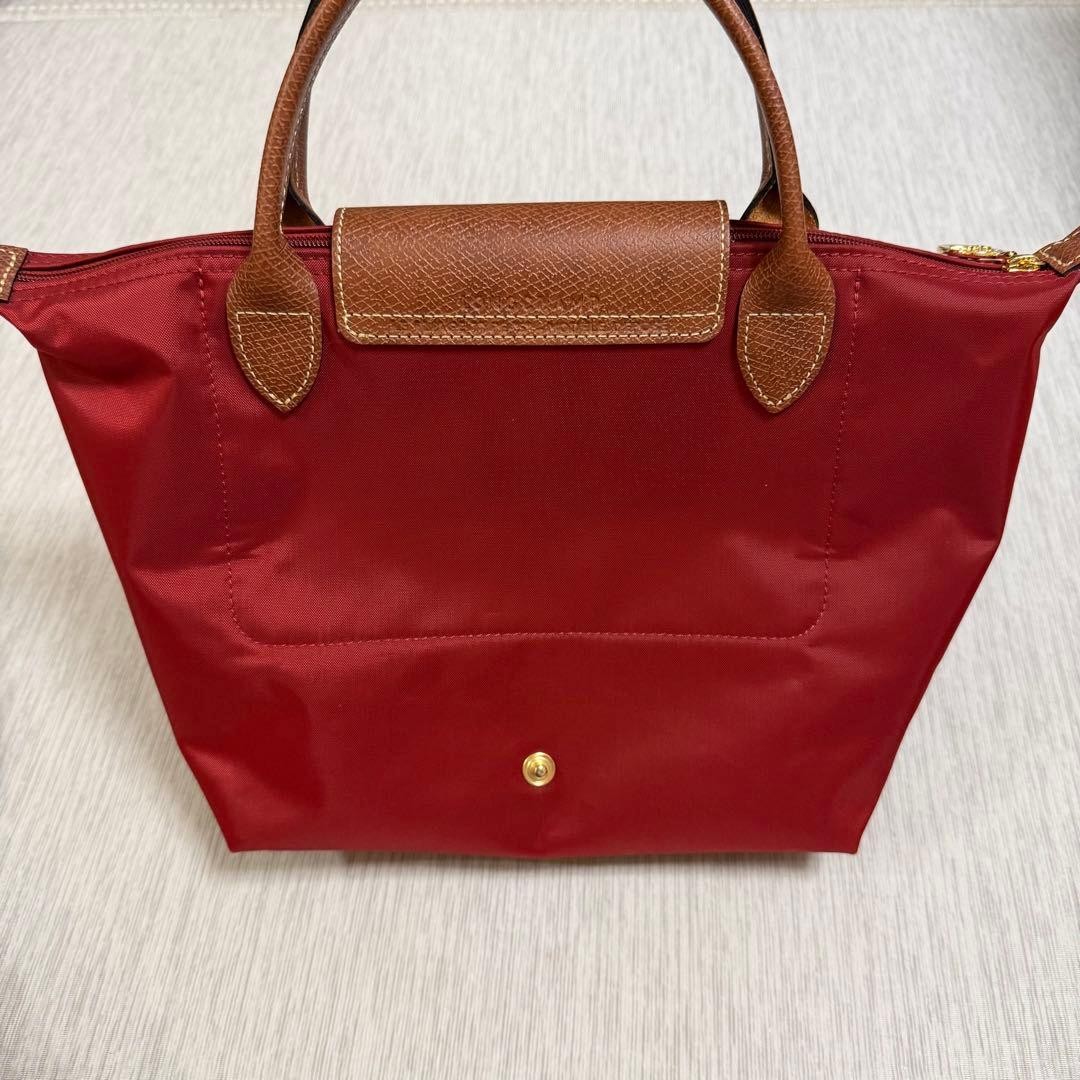 Good Condition Longchamp Le Pliage Red Tote Bag