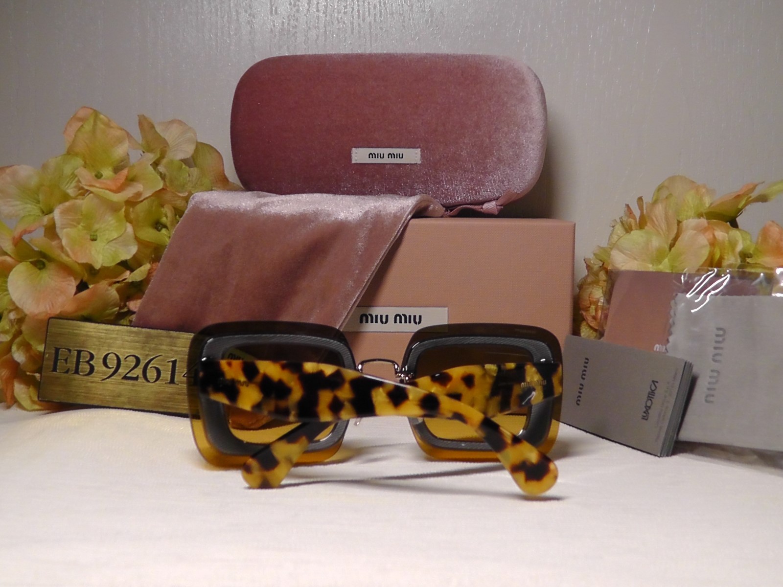 MIU MIU MU01RS67 Light Havana Glitter Frame Yellow Lens 67 17 140**ITALY***NIB**