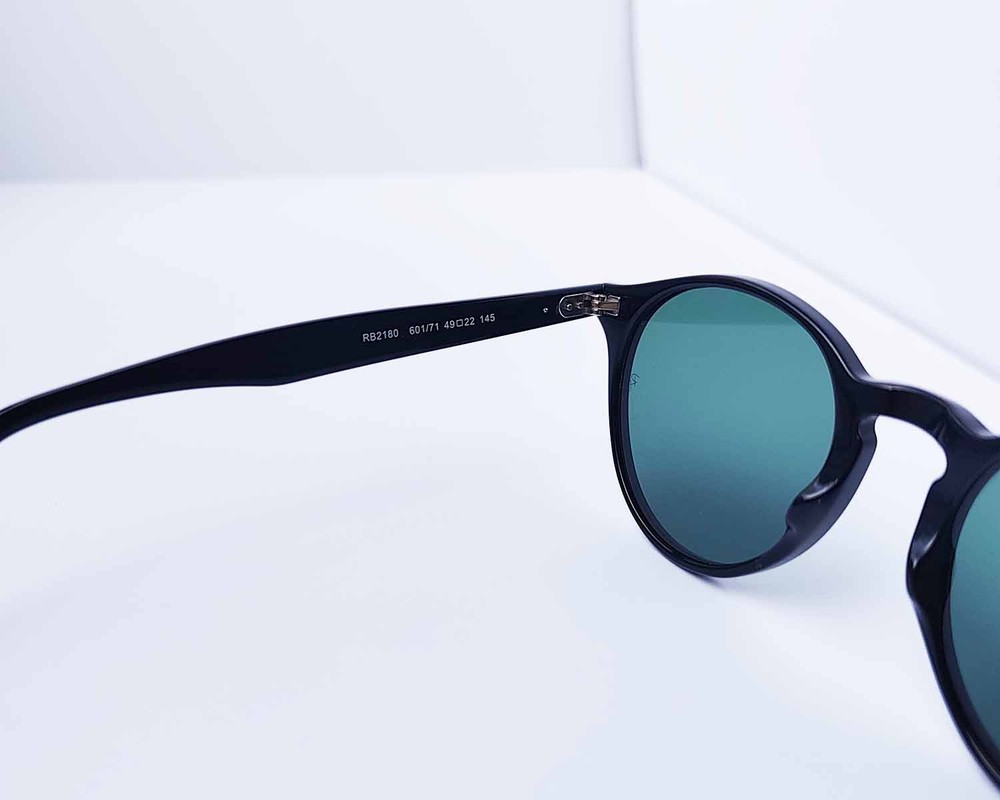Ray Ban RB2180 Polished Black Frame Dark Green Lenses Unisex Sunglasses 49Mm New
