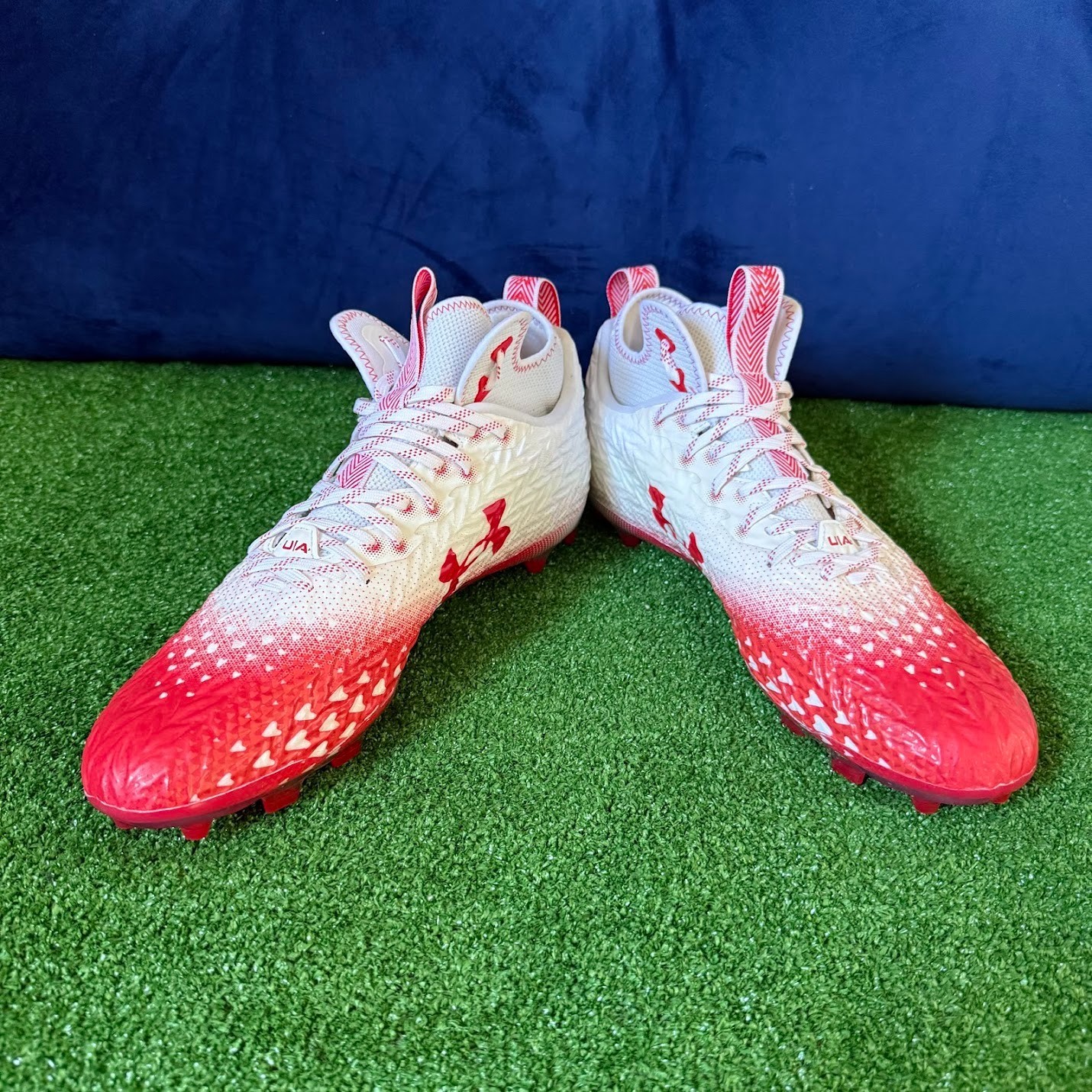 Under Armour Men’s Spotlight Clone 3.0 MC Football Cleats White Red Size 14 NEW
