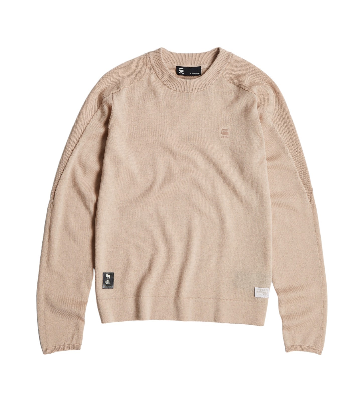 G-Star Raw Core Knit Sweater ‘Mushroom’ 100% Merino Wool – Size XL