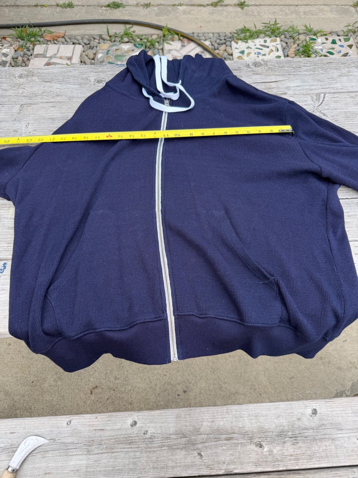 Brave Star Selvage Glory Days Indigo Dyed Thermal Zip waffle Hoodie XXL 2XL