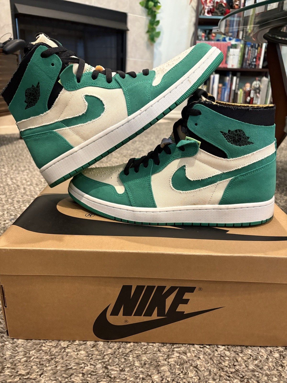 Air Jordan 1 Zoom High CMFT Stadium Green/White Size 12